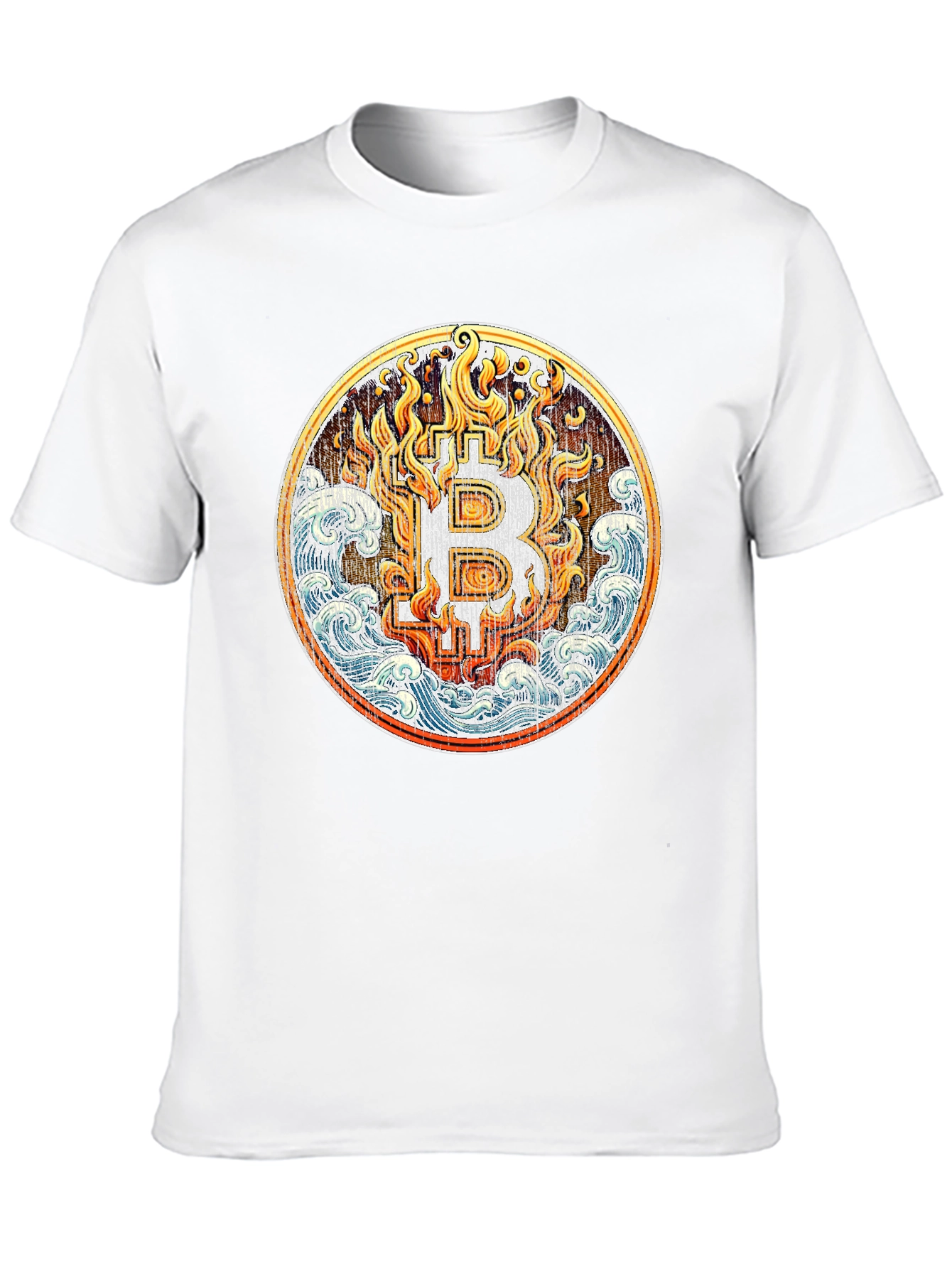 Bitcoin Fire & Water Graphic T-Shirt - Crypto Tee