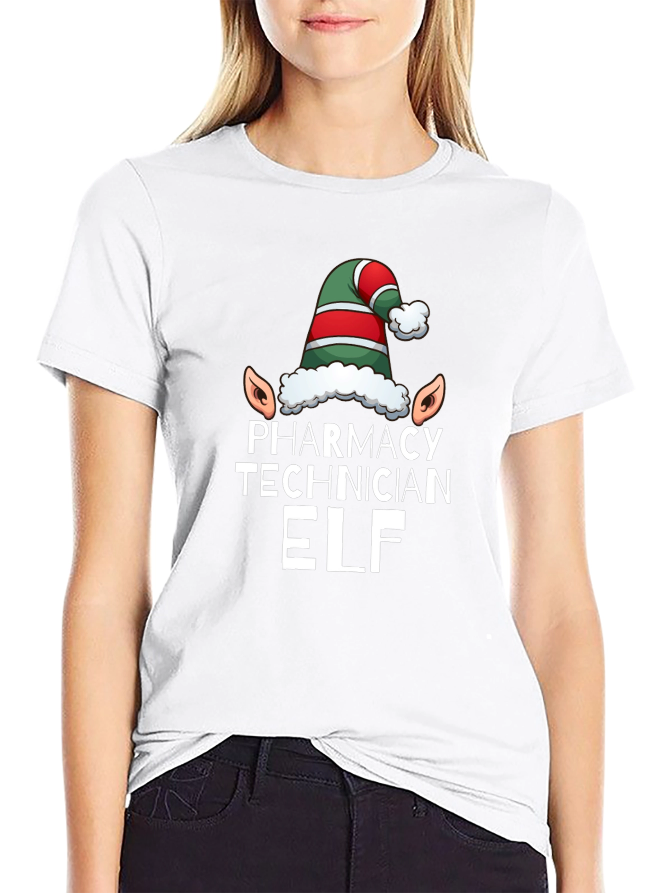 Pharmacy Technician Elf T-Shirt - Black