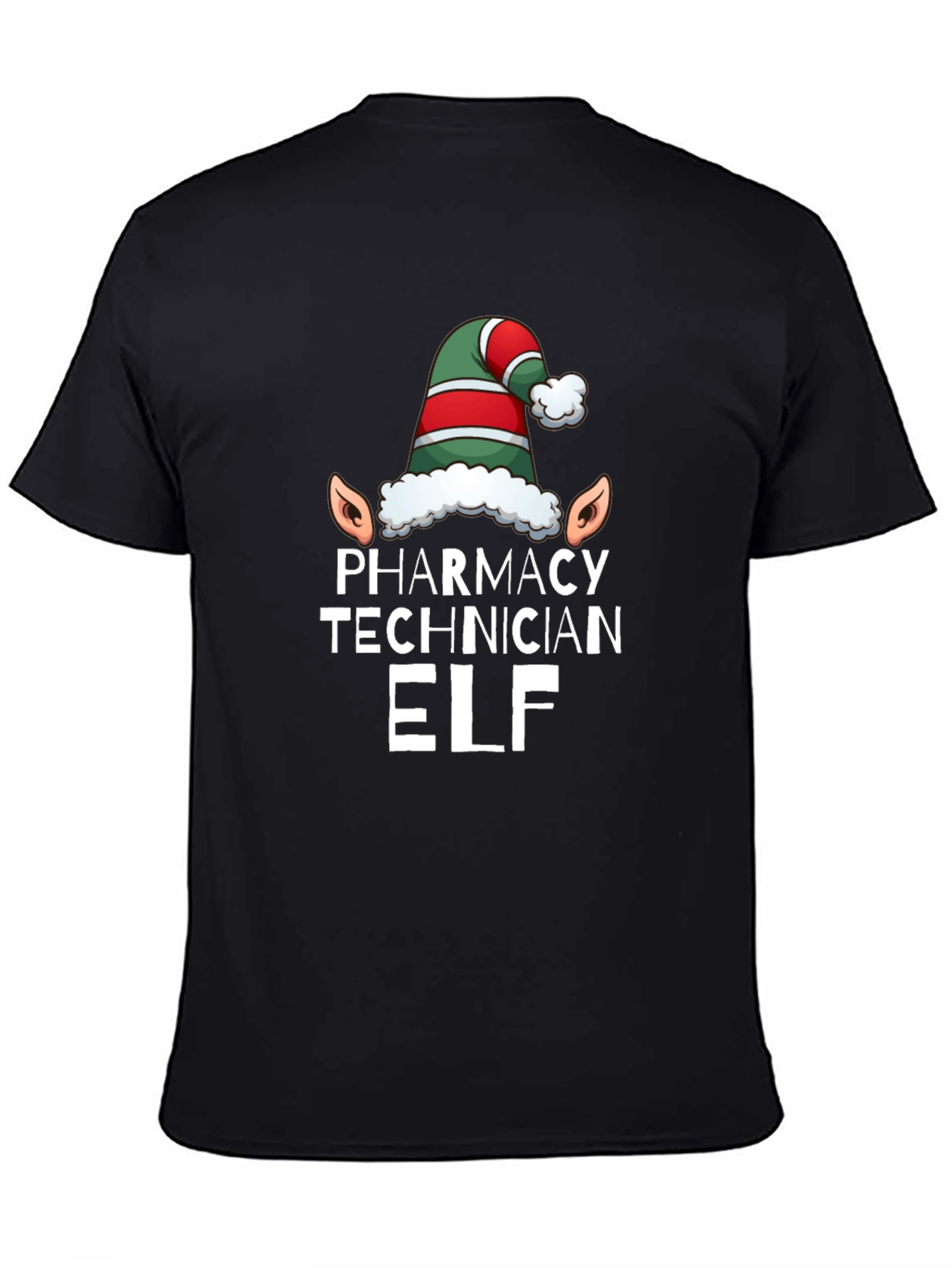 Pharmacy Technician Elf T-Shirt - Black