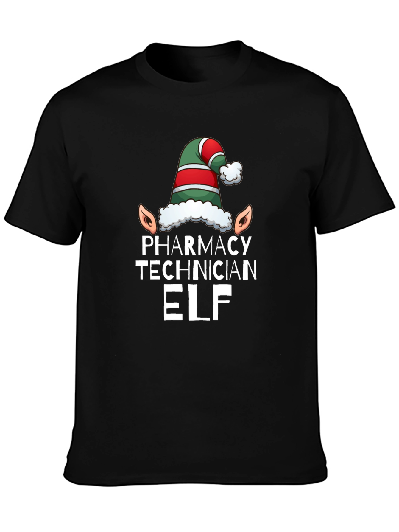 Pharmacy Technician Elf T-Shirt - Black
