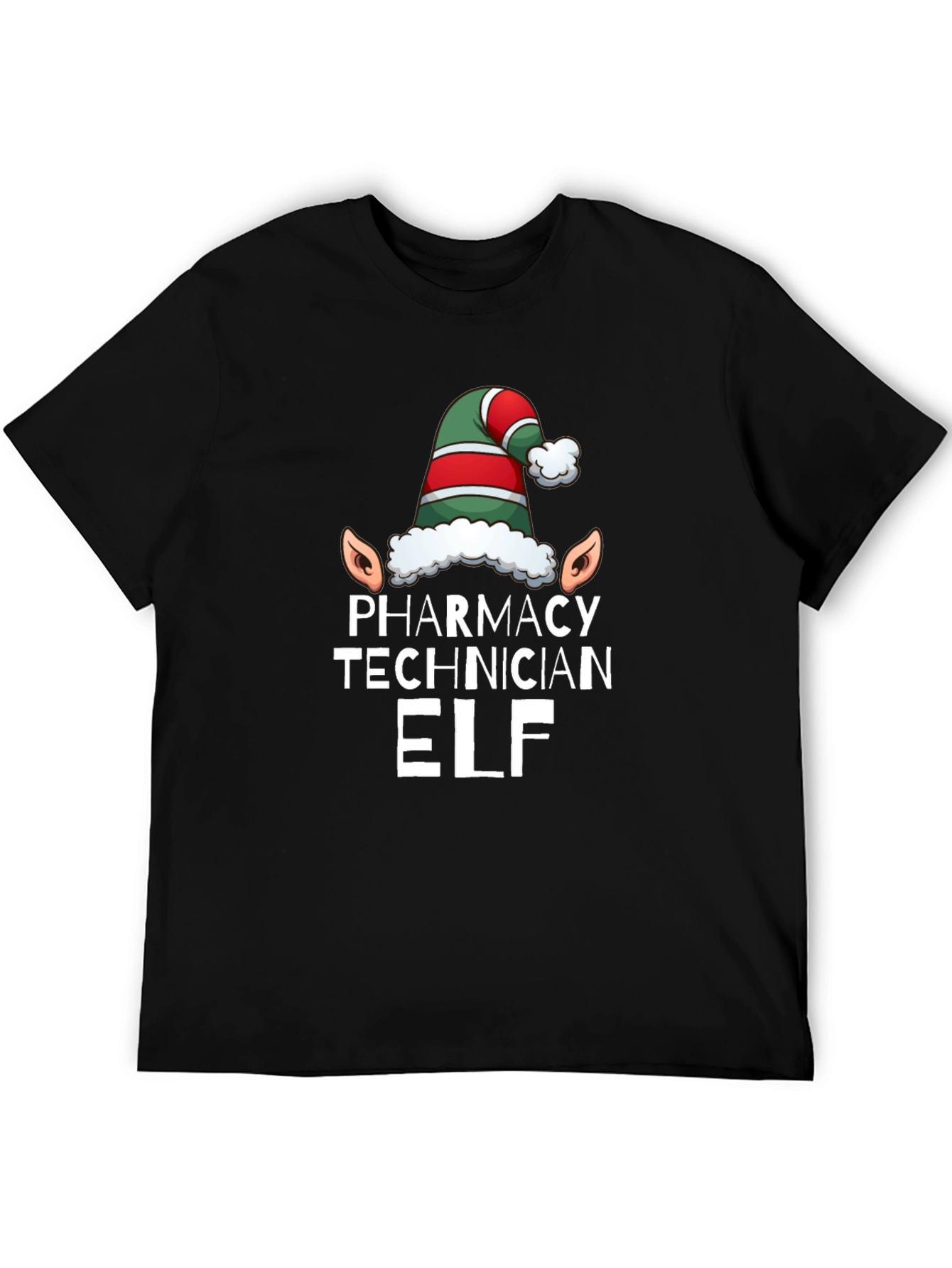 Pharmacy Technician Elf T-Shirt - Black