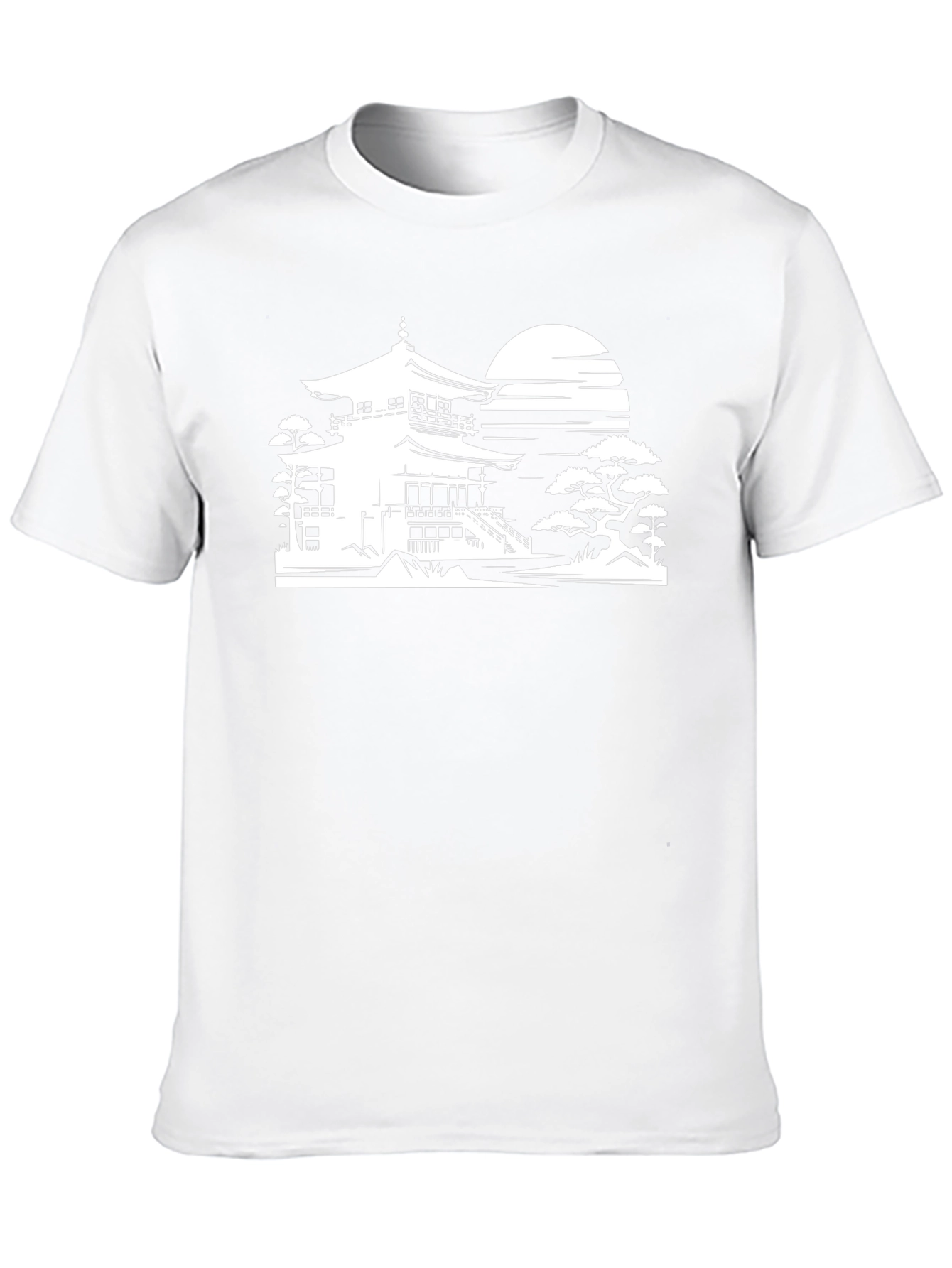 Zen Temple T-Shirt - Black Artistic Design