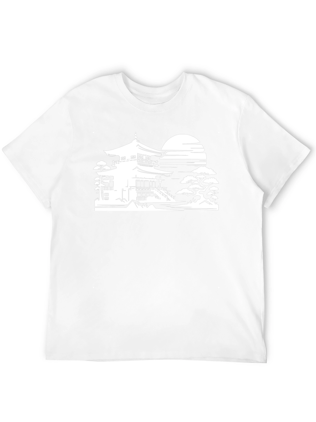 Zen Temple T-Shirt - Black Artistic Design