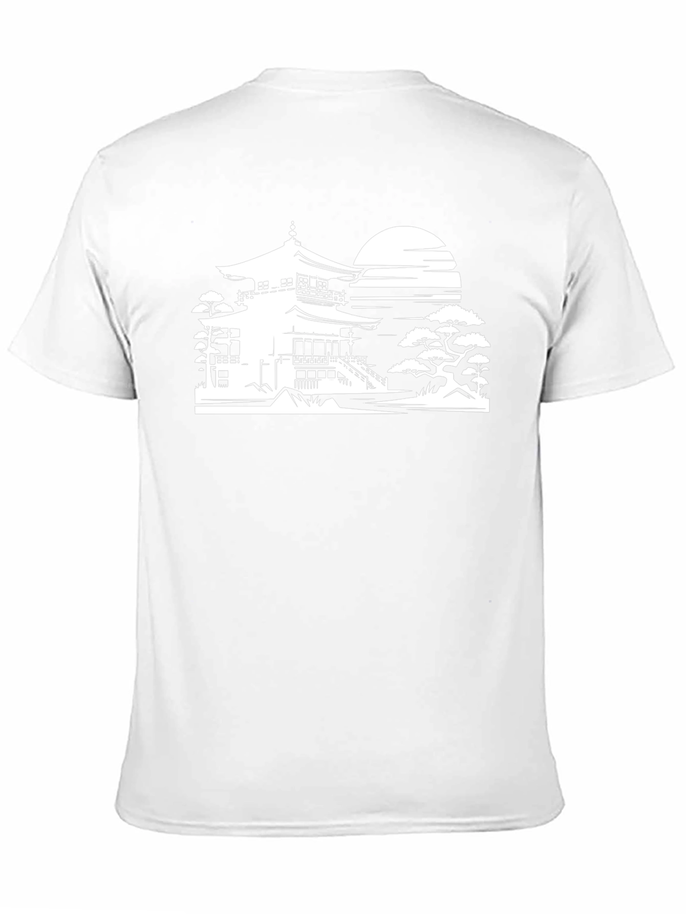 Zen Temple T-Shirt - Black Artistic Design