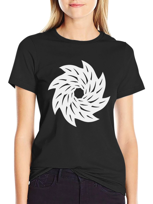 Black Tee with White Abstract Swirl Graphic