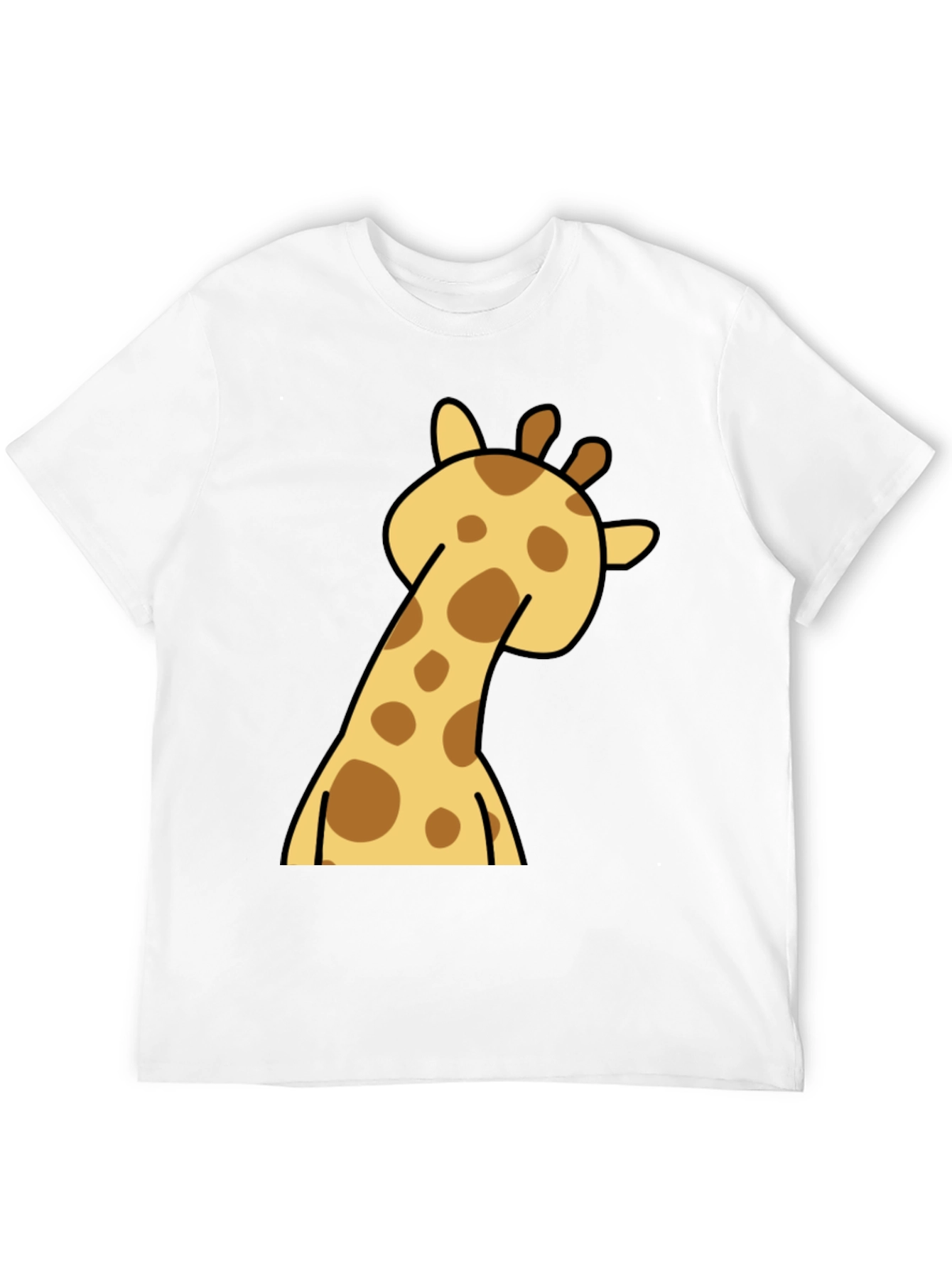 Giraffe Cartoon Graphic Tee - Black