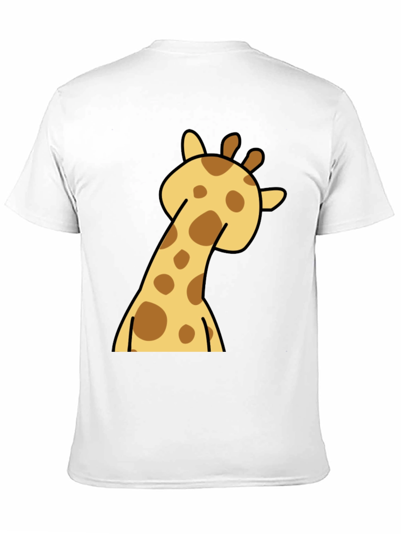 Giraffe Cartoon Graphic Tee - Black
