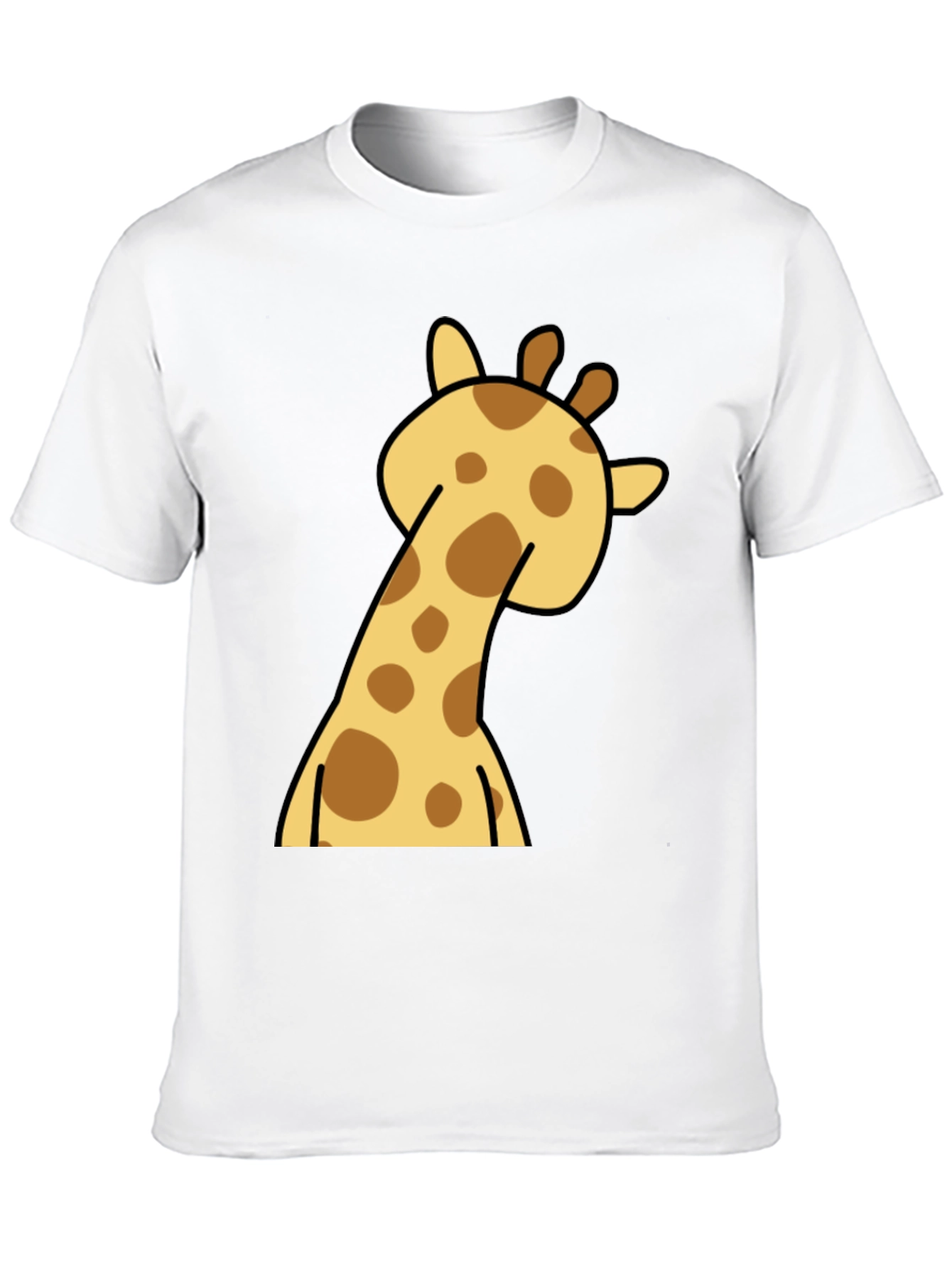 Giraffe Cartoon Graphic Tee - Black