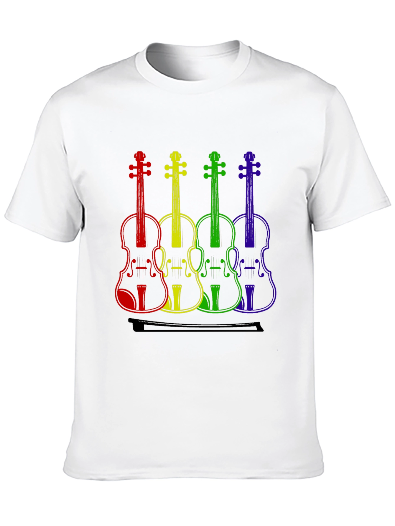 Rainbow Violin T-Shirt - Music Lover Tee