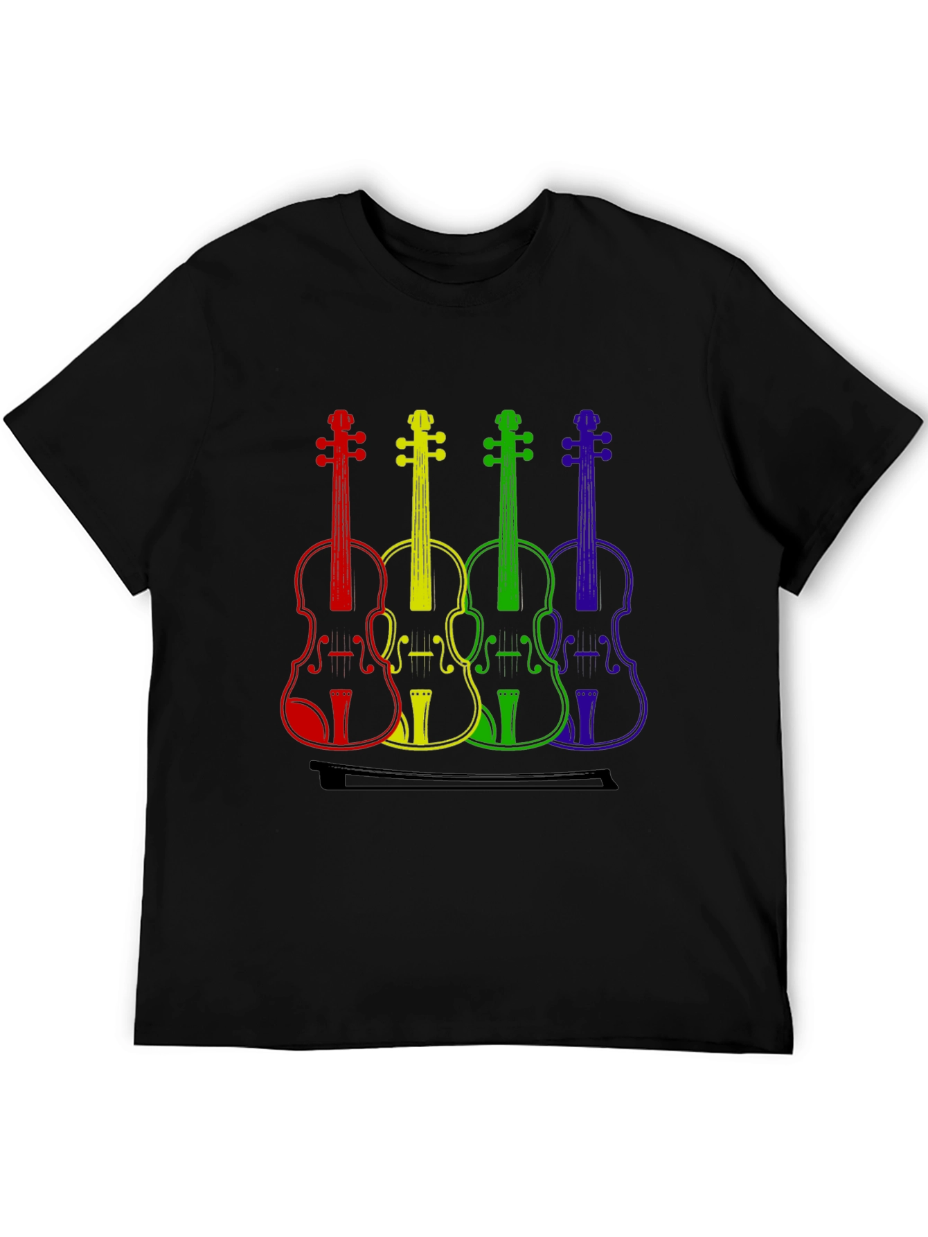 Rainbow Violin T-Shirt - Music Lover Tee
