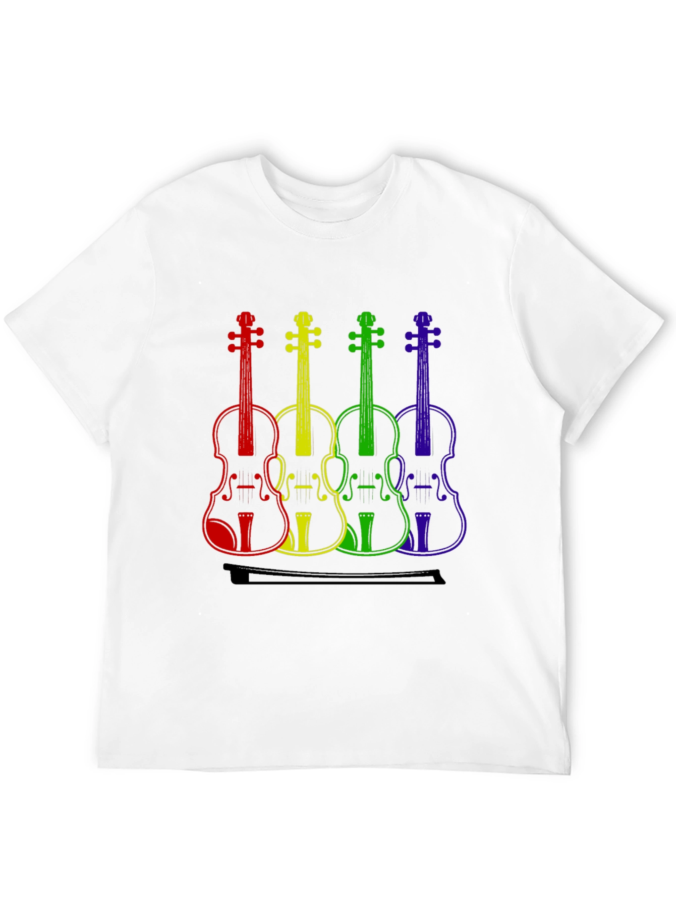 Rainbow Violin T-Shirt - Music Lover Tee