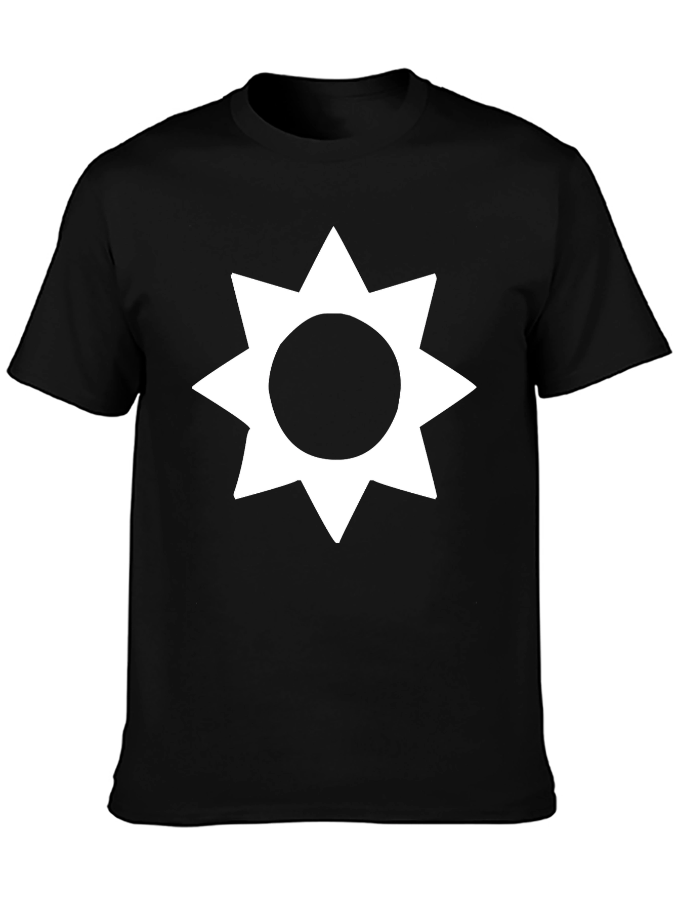 Geometric Star Graphic Tee - Soft Black Cotton Shirt