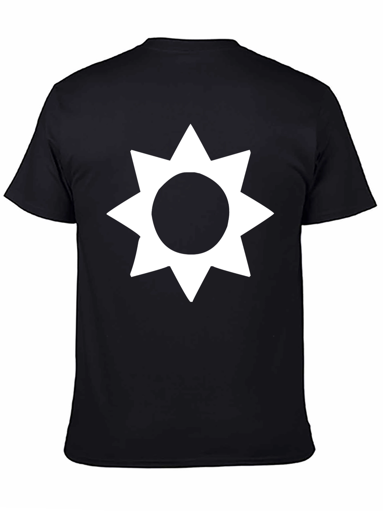 Geometric Star Graphic Tee - Soft Black Cotton Shirt