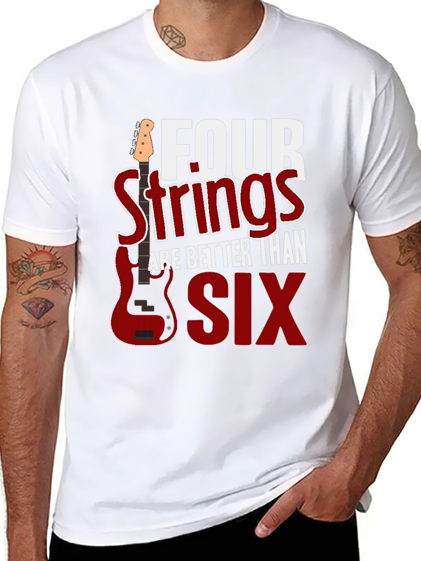 Four Strings are Better Than Six T-Shirt