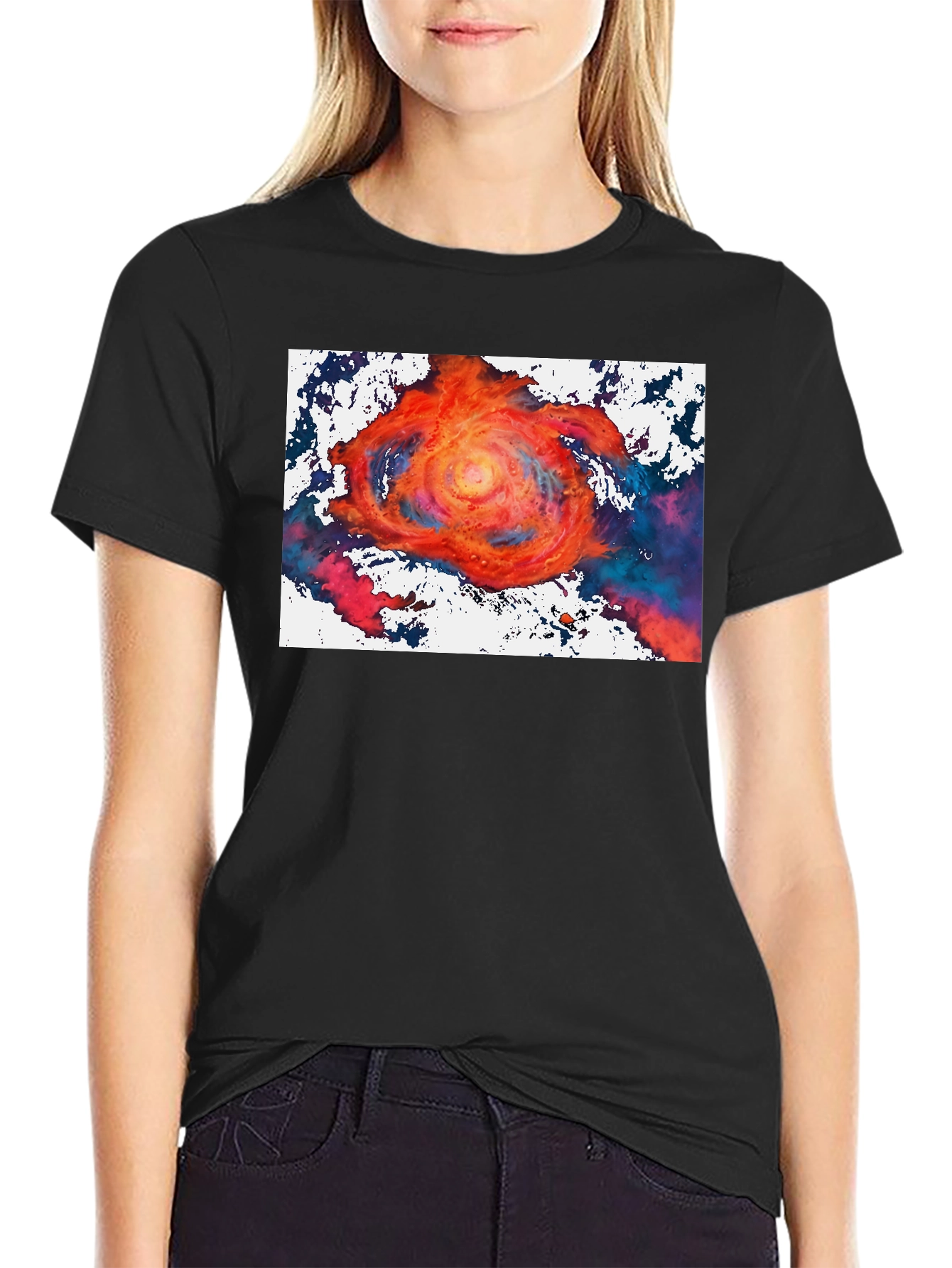 Vortex Graphic Tee - Bold Artistic Design Black