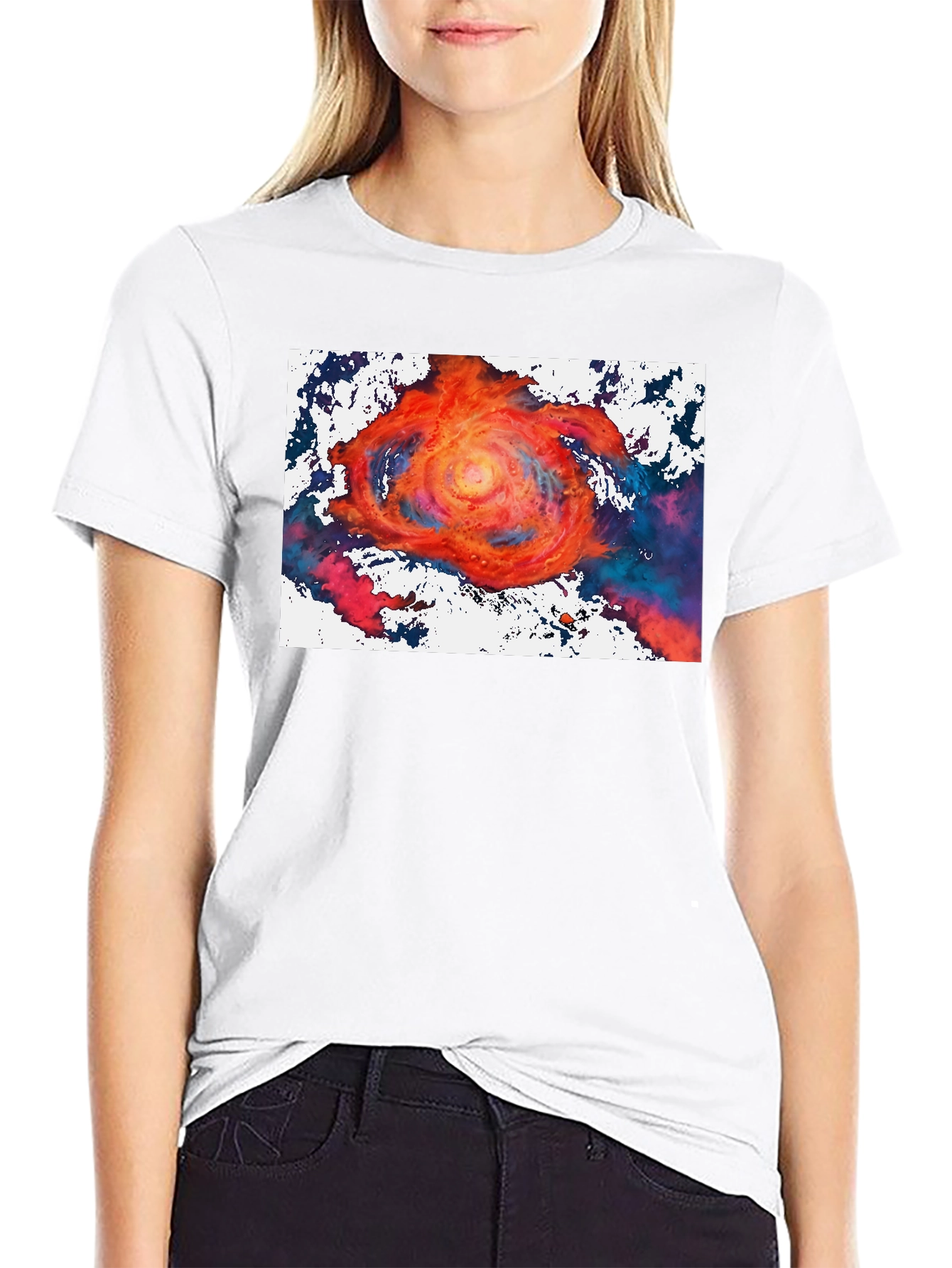 Vortex Graphic Tee - Bold Artistic Design Black