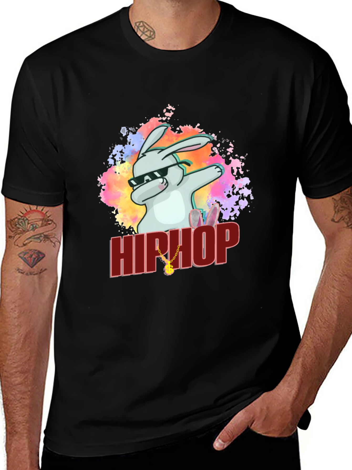 Hip Hop Rabbit Graphic T-Shirt - Cool & Trendy