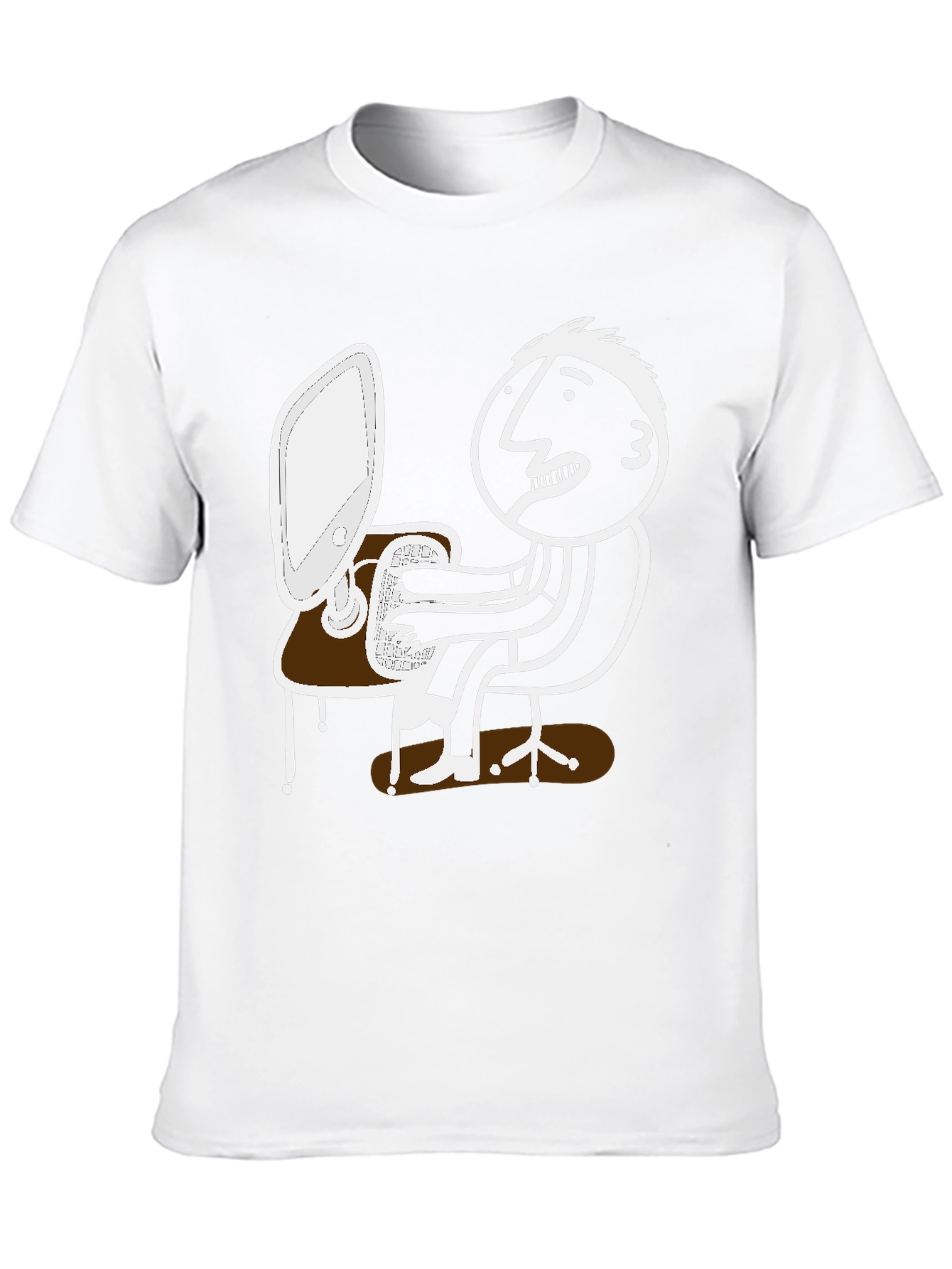 Funny Cartoon Computer Geek Black T-Shirt