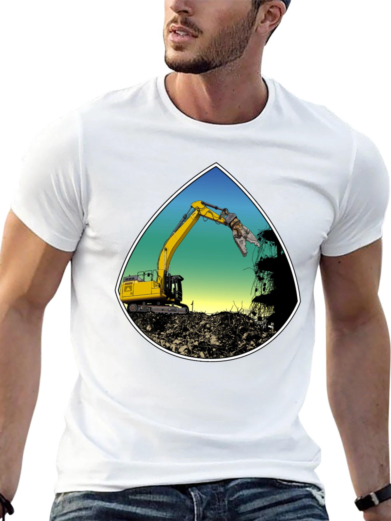 Demolition Excavator T-Shirt - Construction Worker Tee