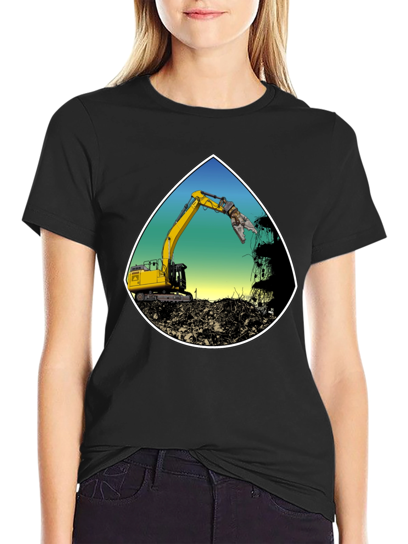 Demolition Excavator T-Shirt - Construction Worker Tee