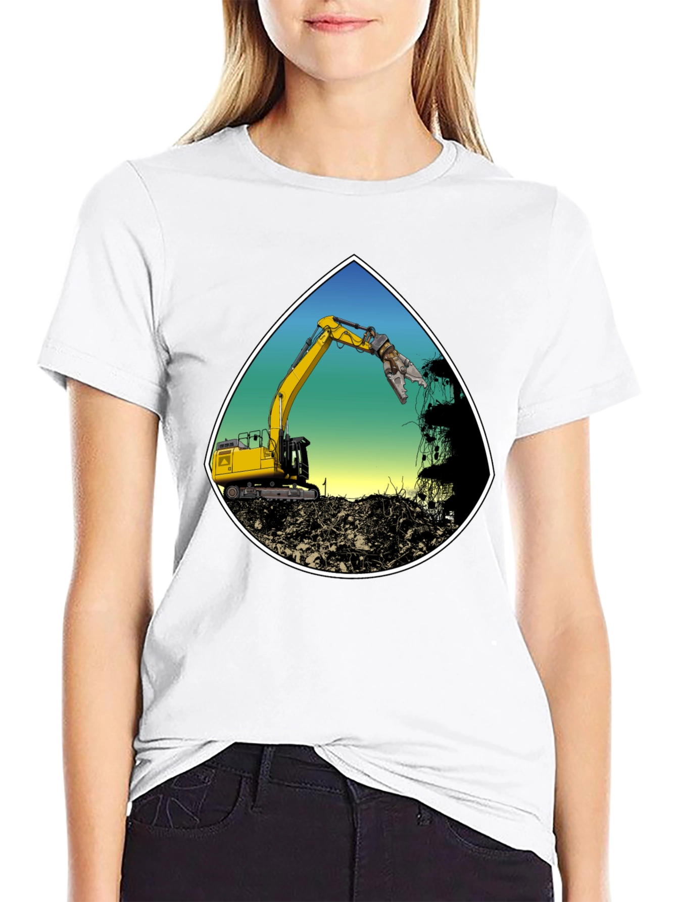 Demolition Excavator T-Shirt - Construction Worker Tee