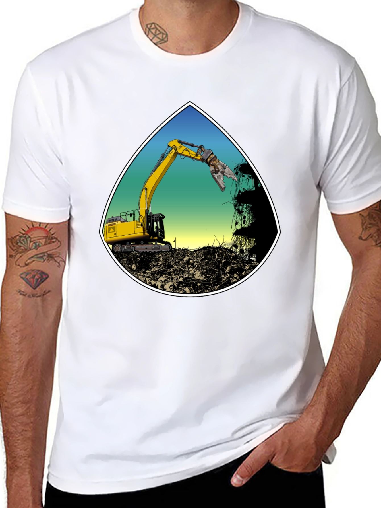 Demolition Excavator T-Shirt - Construction Worker Tee