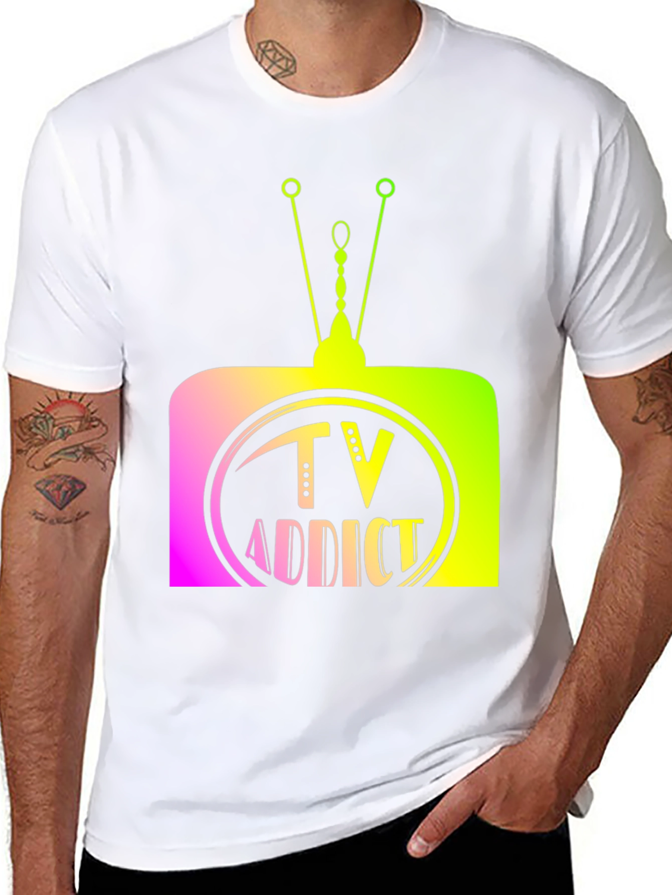TV Addict Graphic Tee - Retro Television Design