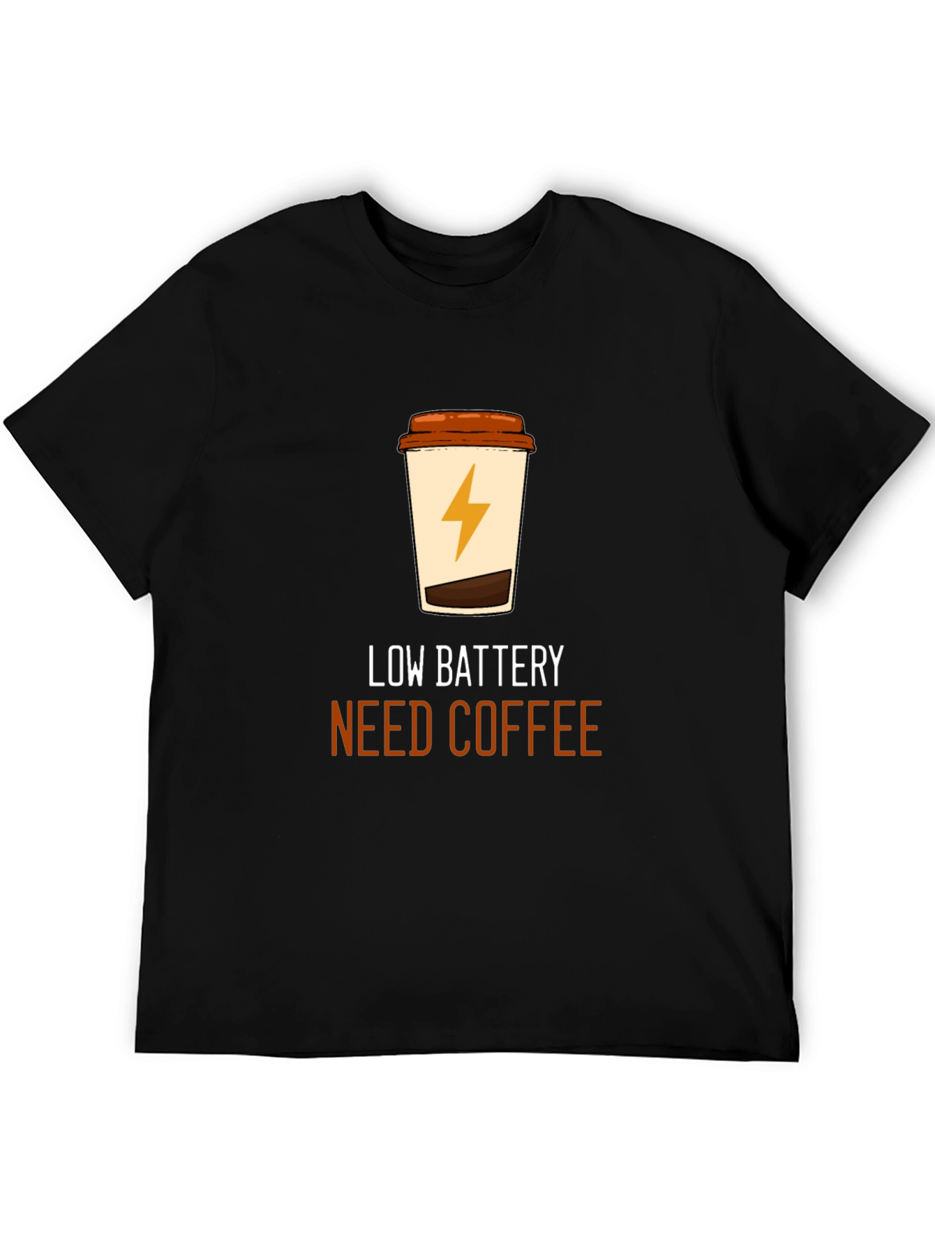 Low Battery Coffee T-Shirt - Black Graphic Tee