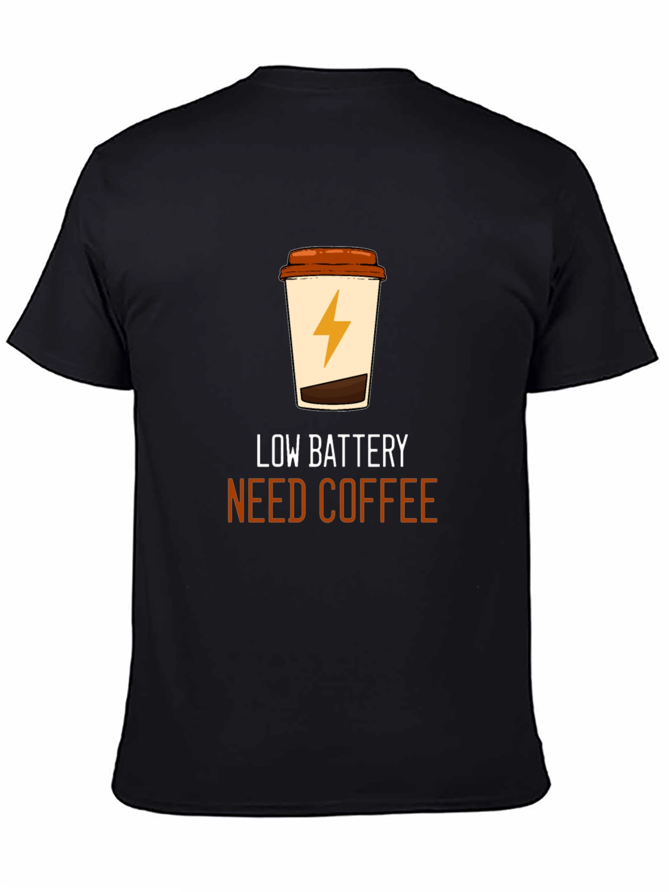 Low Battery Coffee T-Shirt - Black Graphic Tee
