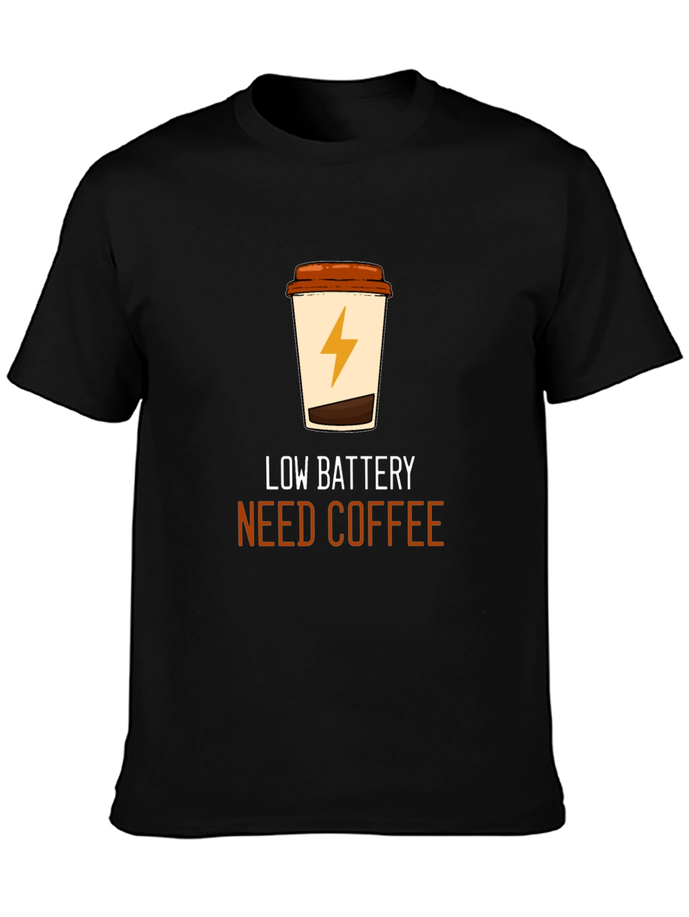 Low Battery Coffee T-Shirt - Black Graphic Tee