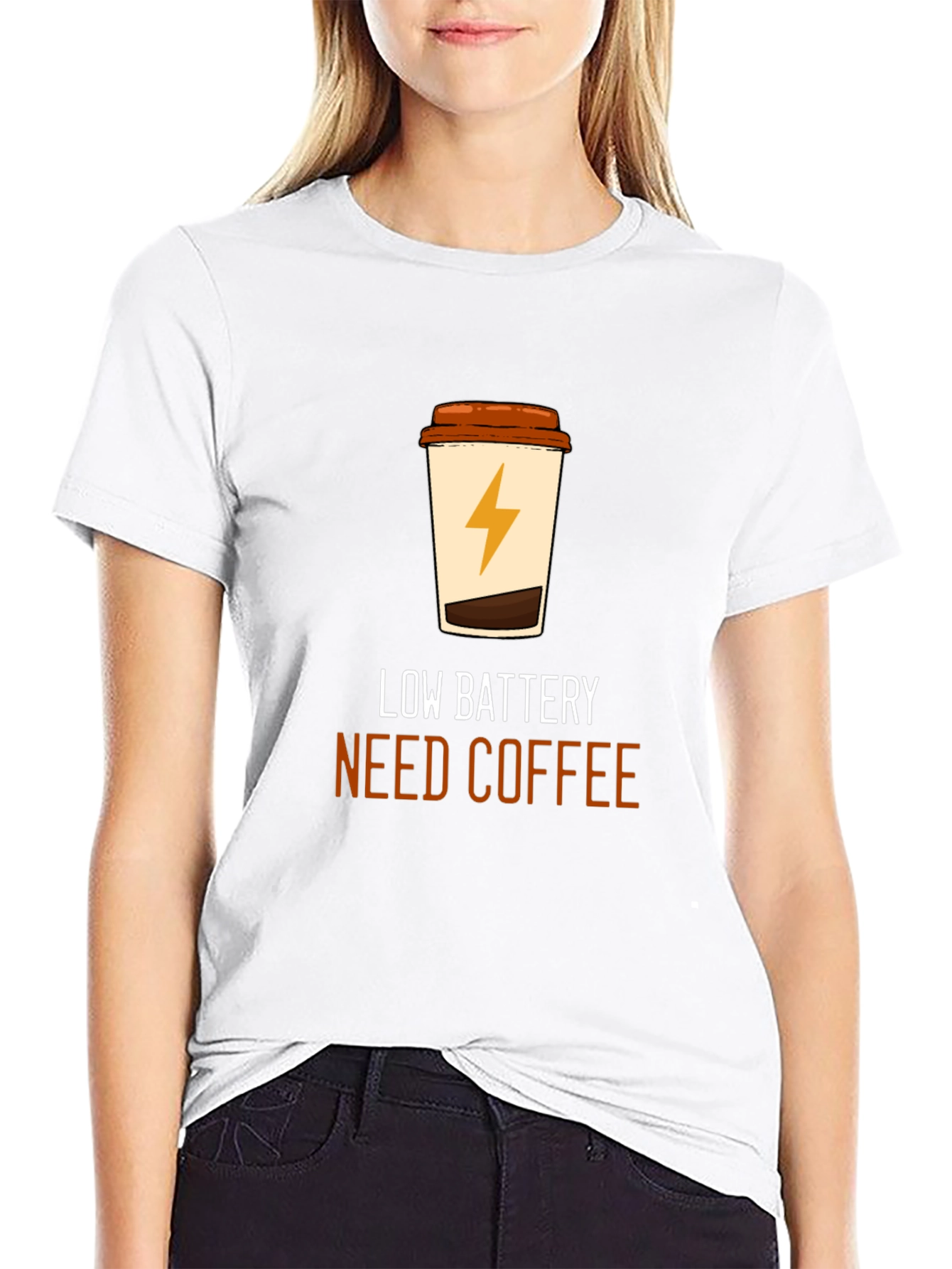 Low Battery Coffee T-Shirt - Black Graphic Tee