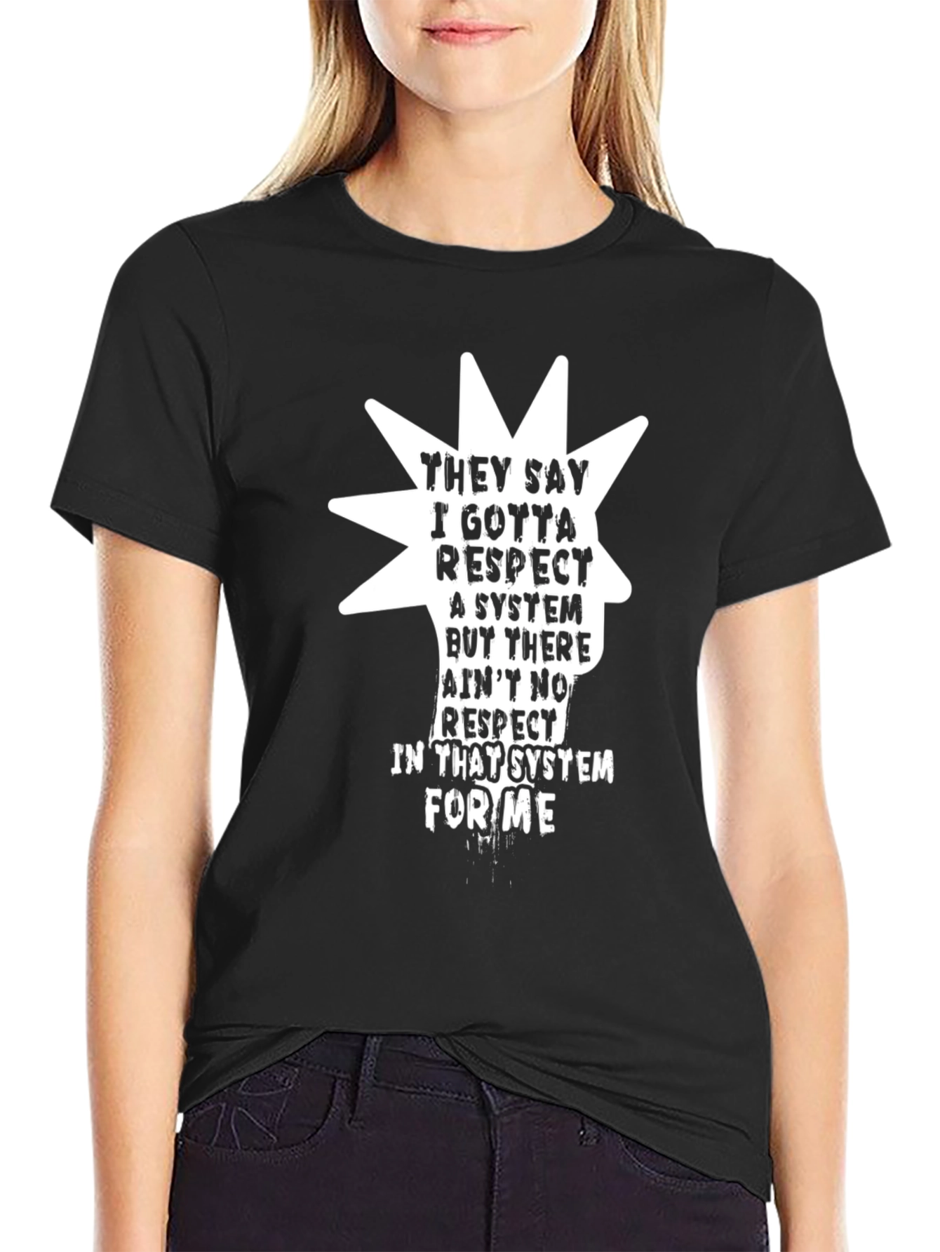Respect System Graphic Tee - Black Cotton Blend