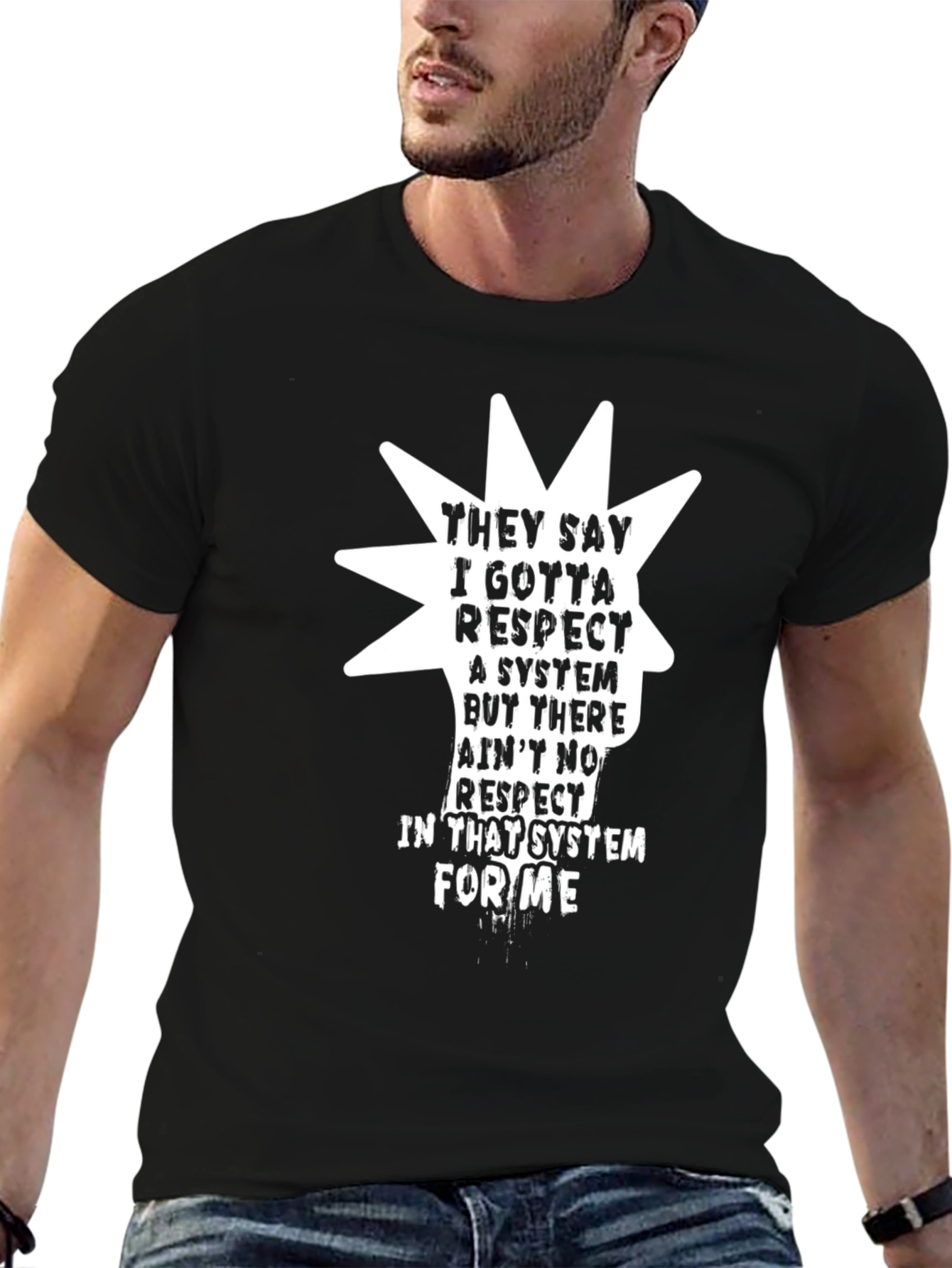 Respect System Graphic Tee - Black Cotton Blend