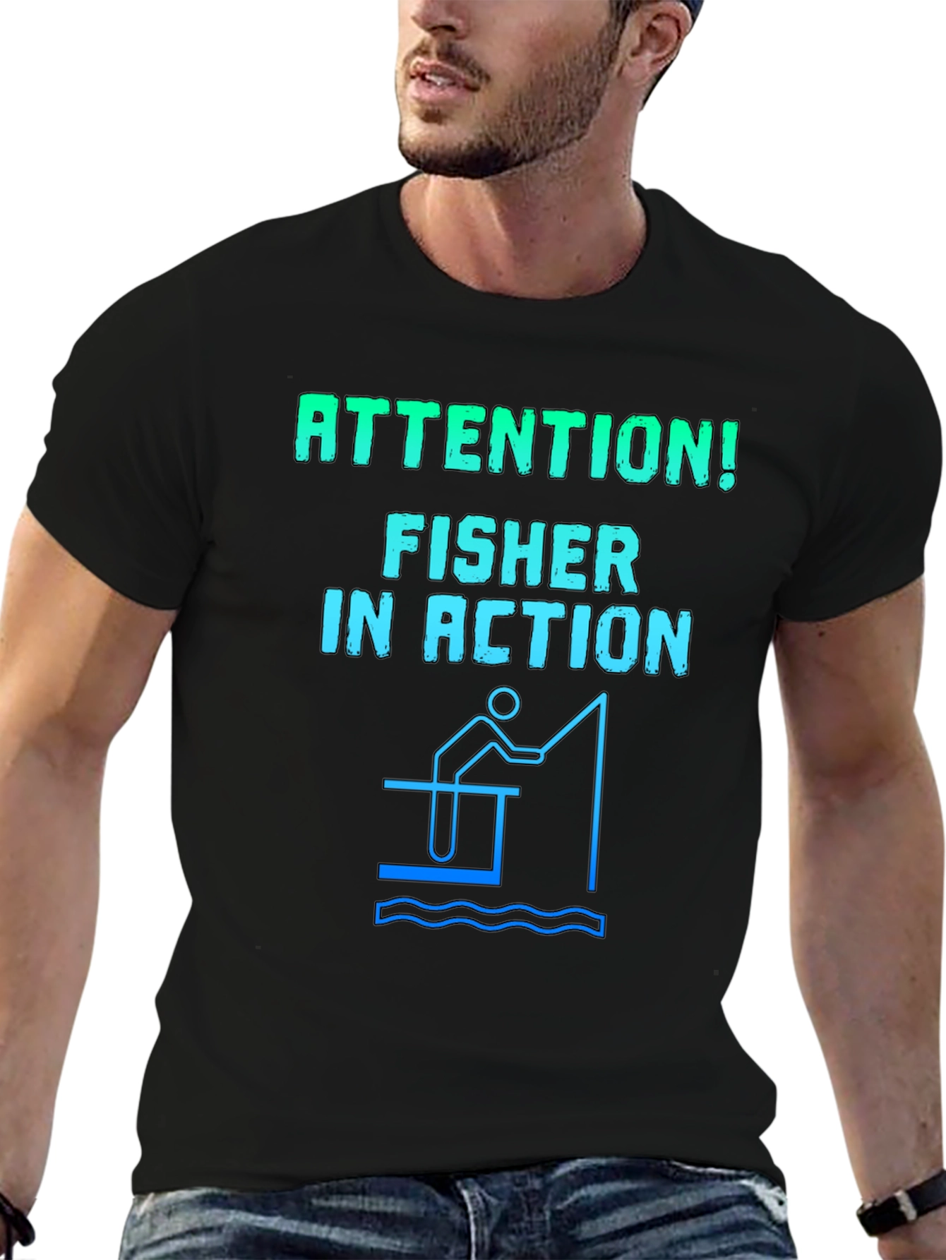 Fisher in Action Graphic Tee - Fishing T-Shirt