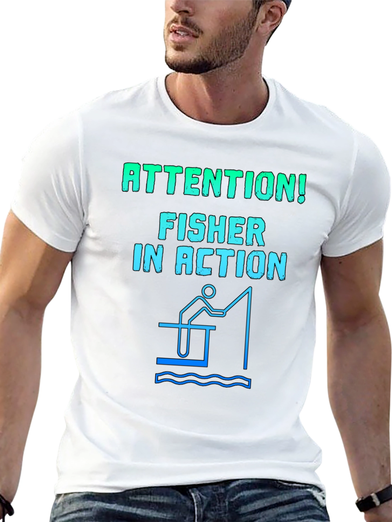 Fisher in Action Graphic Tee - Fishing T-Shirt
