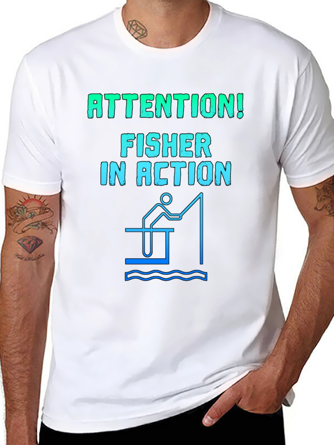 Fisher in Action Graphic Tee - Fishing T-Shirt