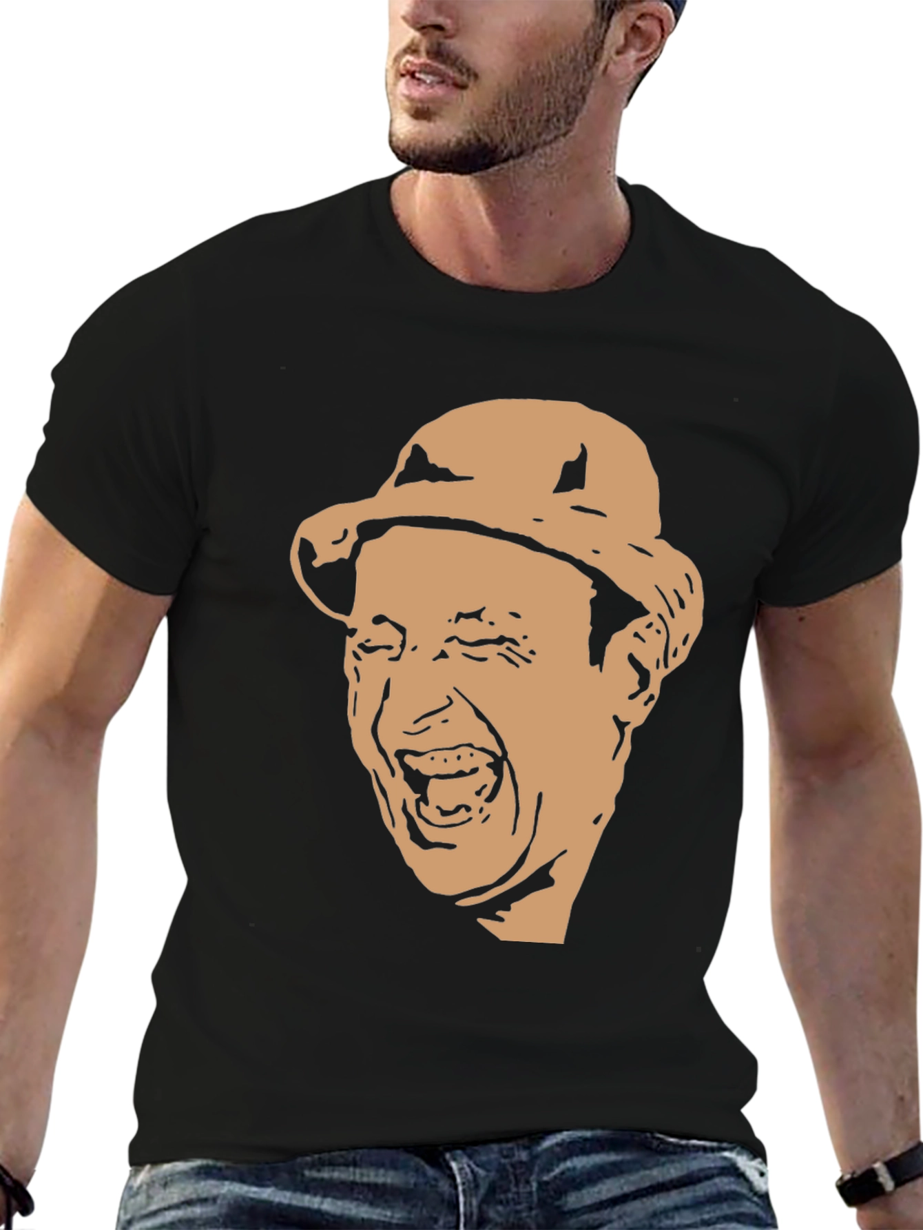 Funny Face Graphic Black T-Shirt
