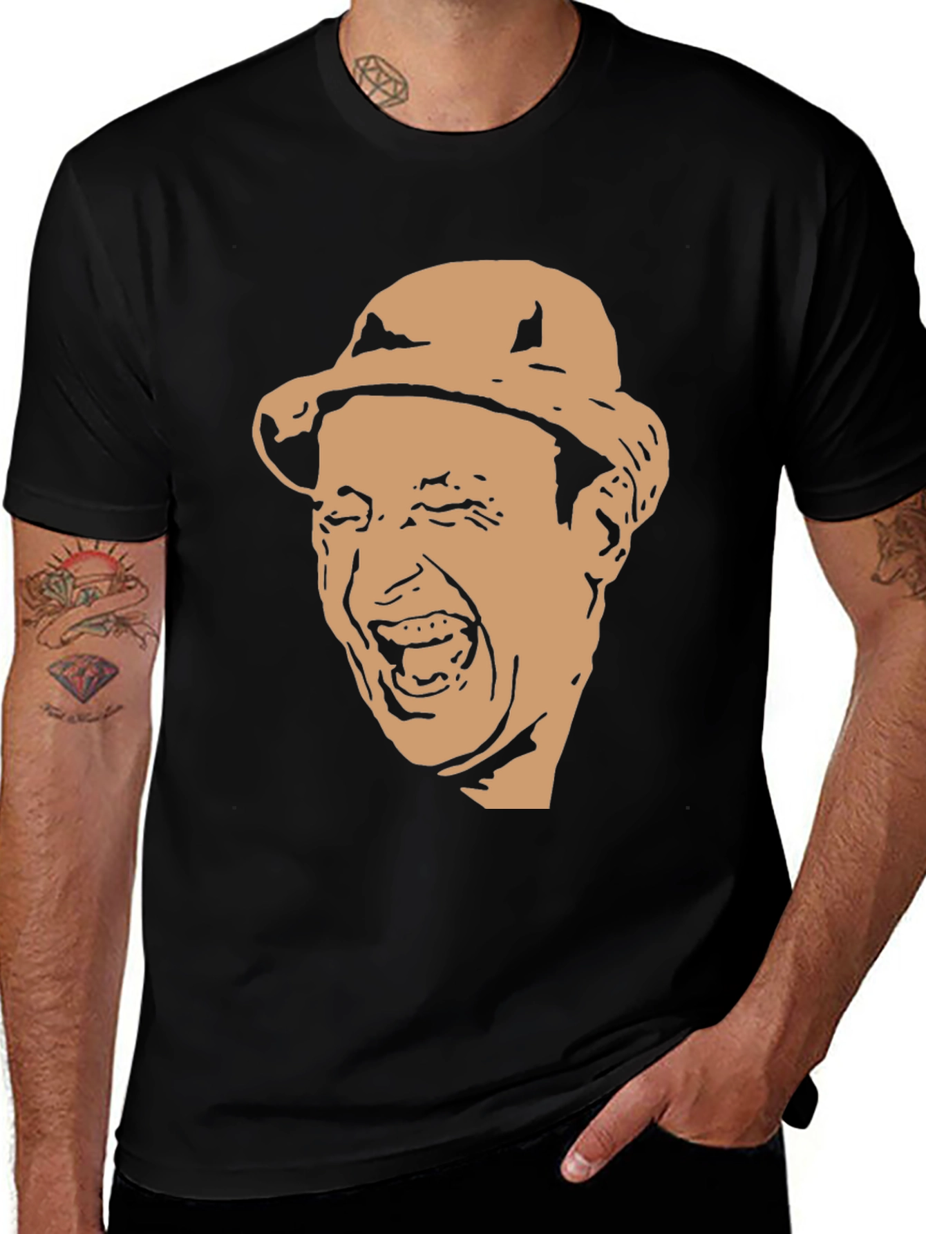 Funny Face Graphic Black T-Shirt
