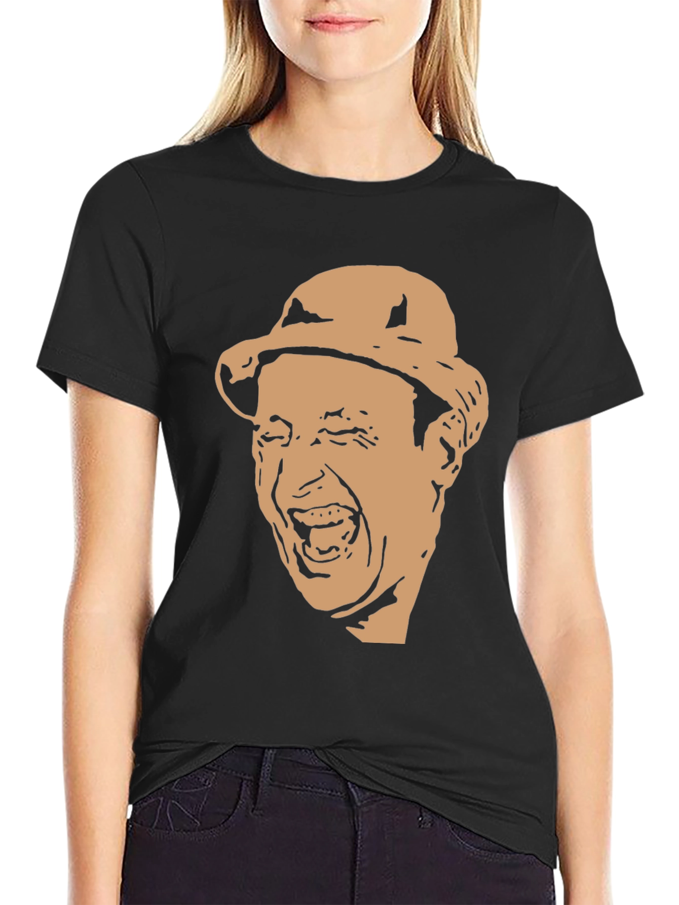 Funny Face Graphic Black T-Shirt