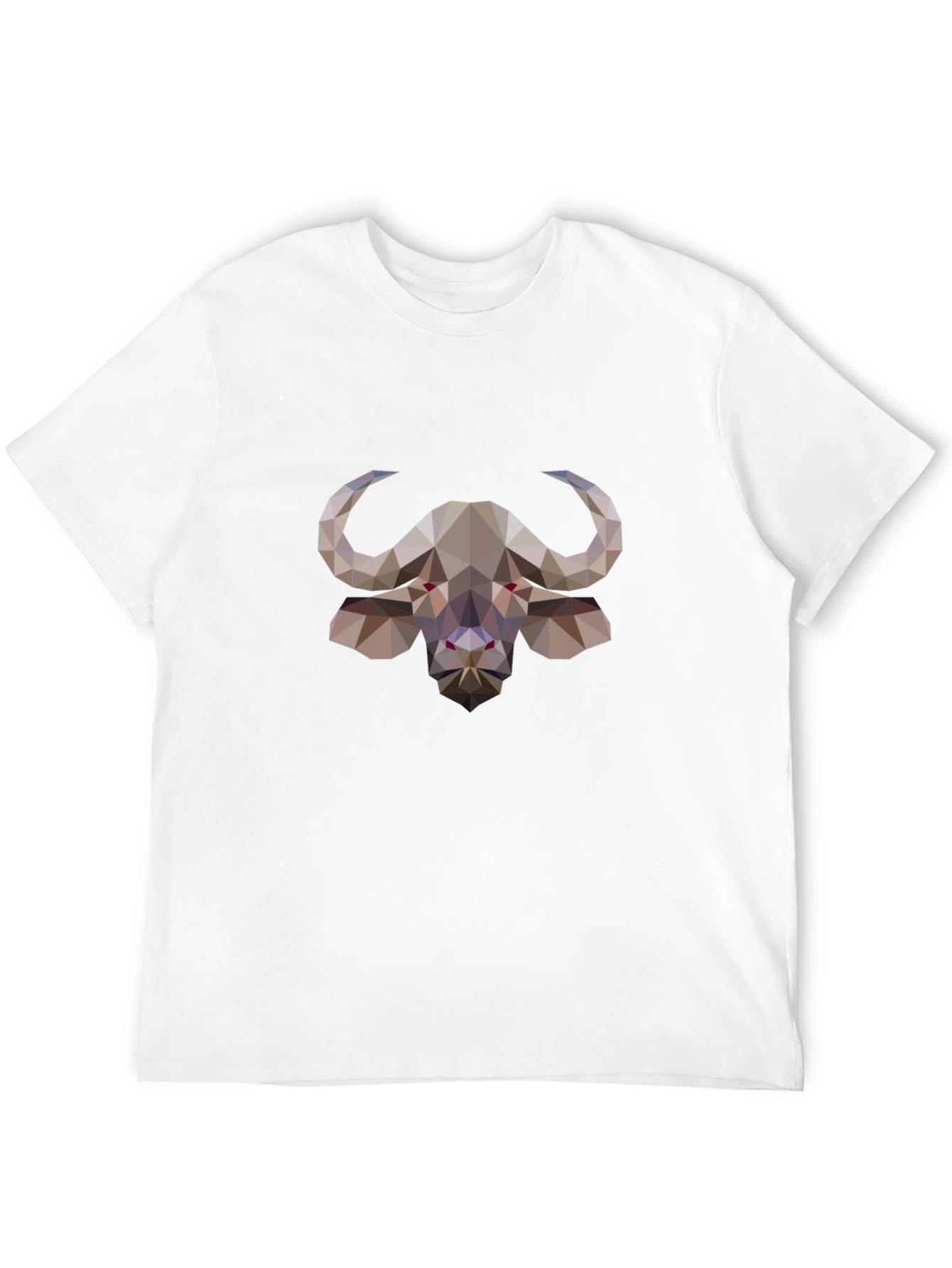 Geometric Buffalo Graphic Tee - Stylish Black T-Shirt