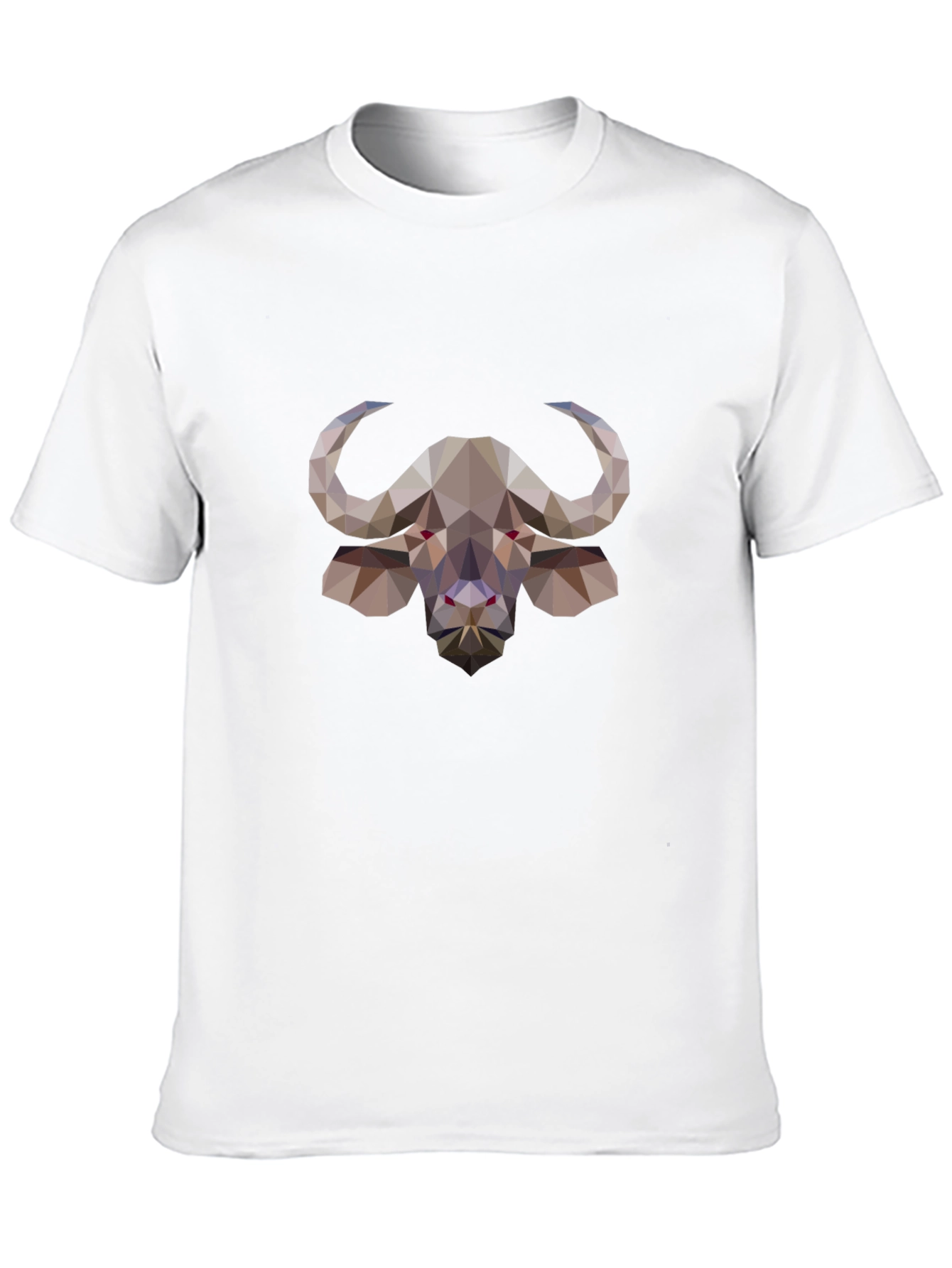 Geometric Buffalo Graphic Tee - Stylish Black T-Shirt