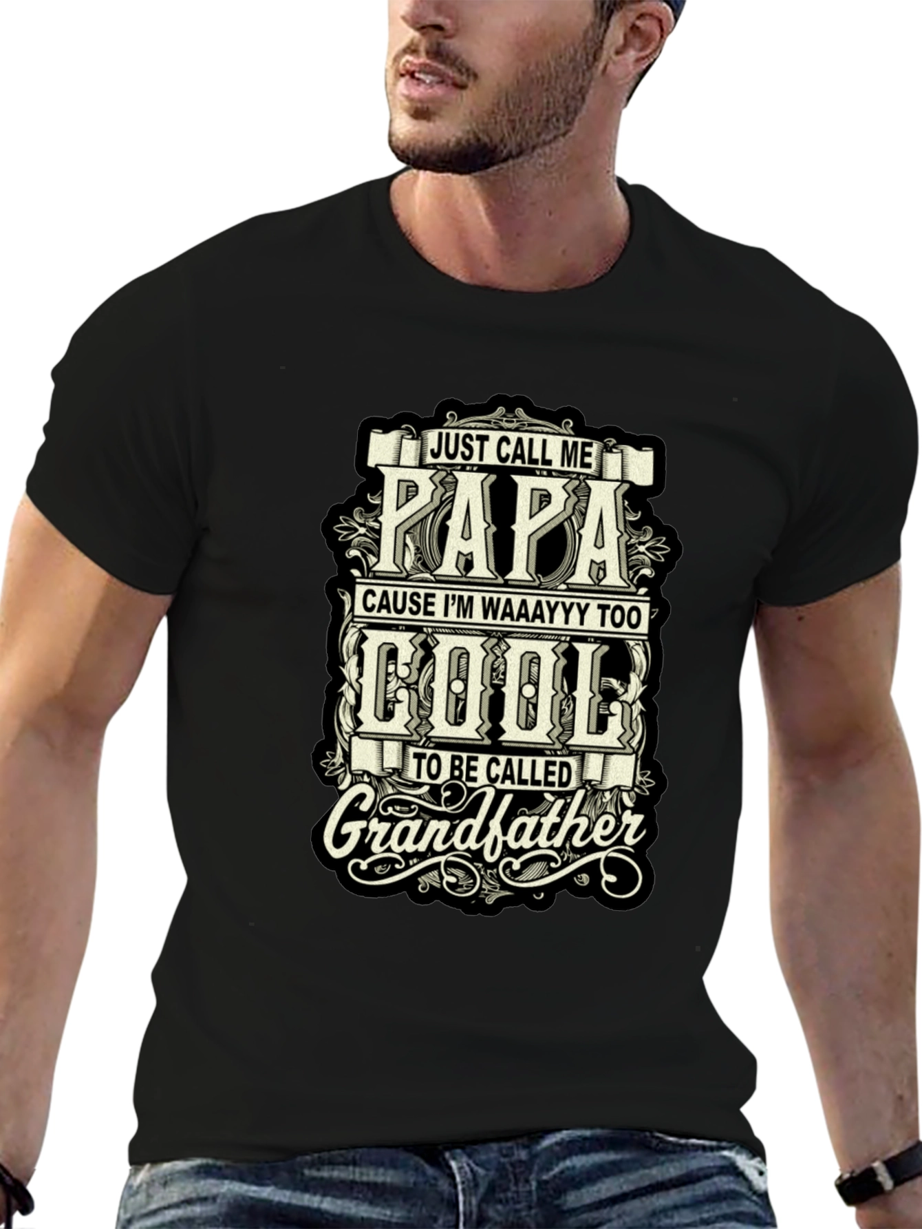 Cool Papa Graphic Tee - Grandfather Humor