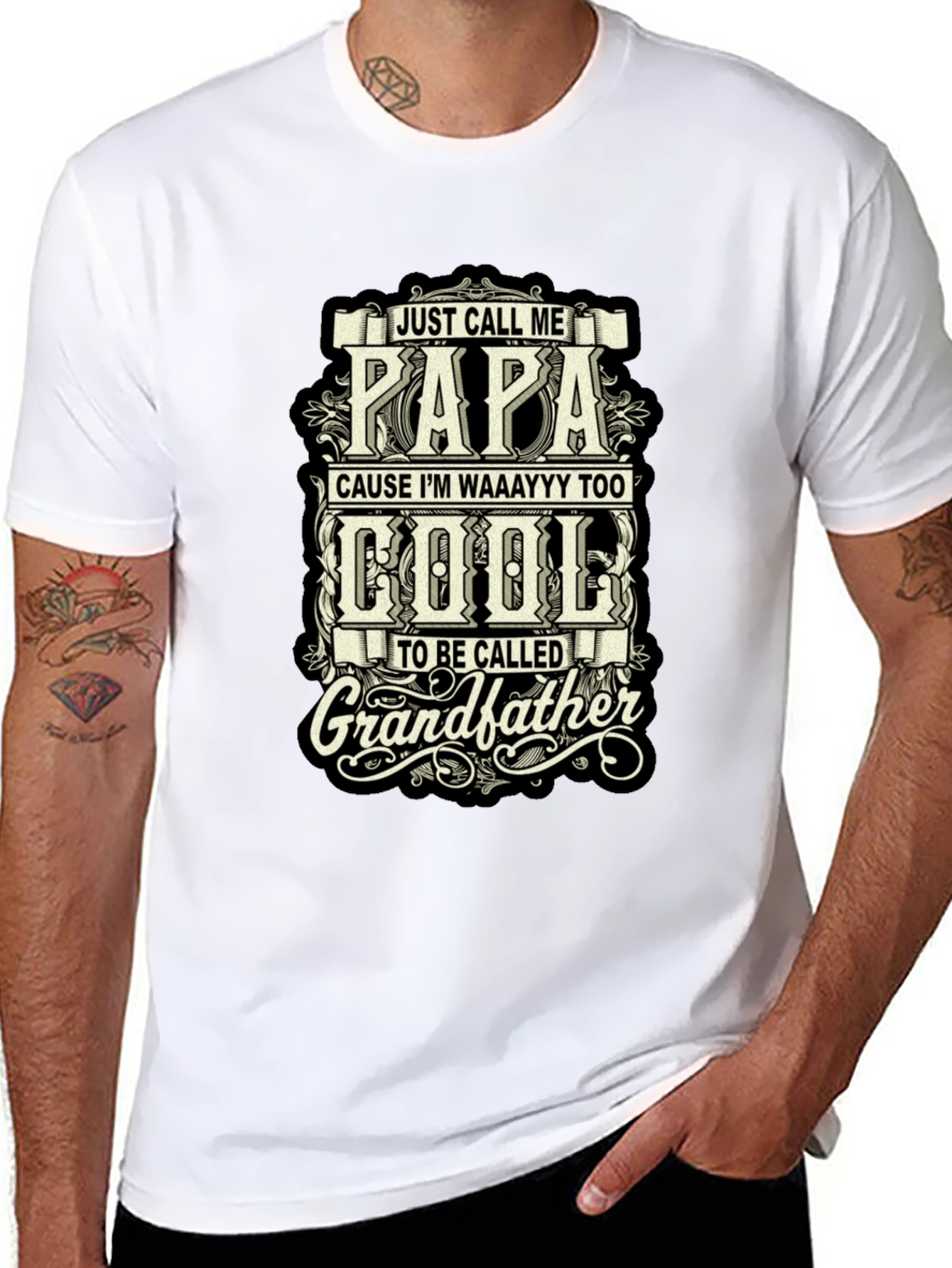 Cool Papa Graphic Tee - Grandfather Humor