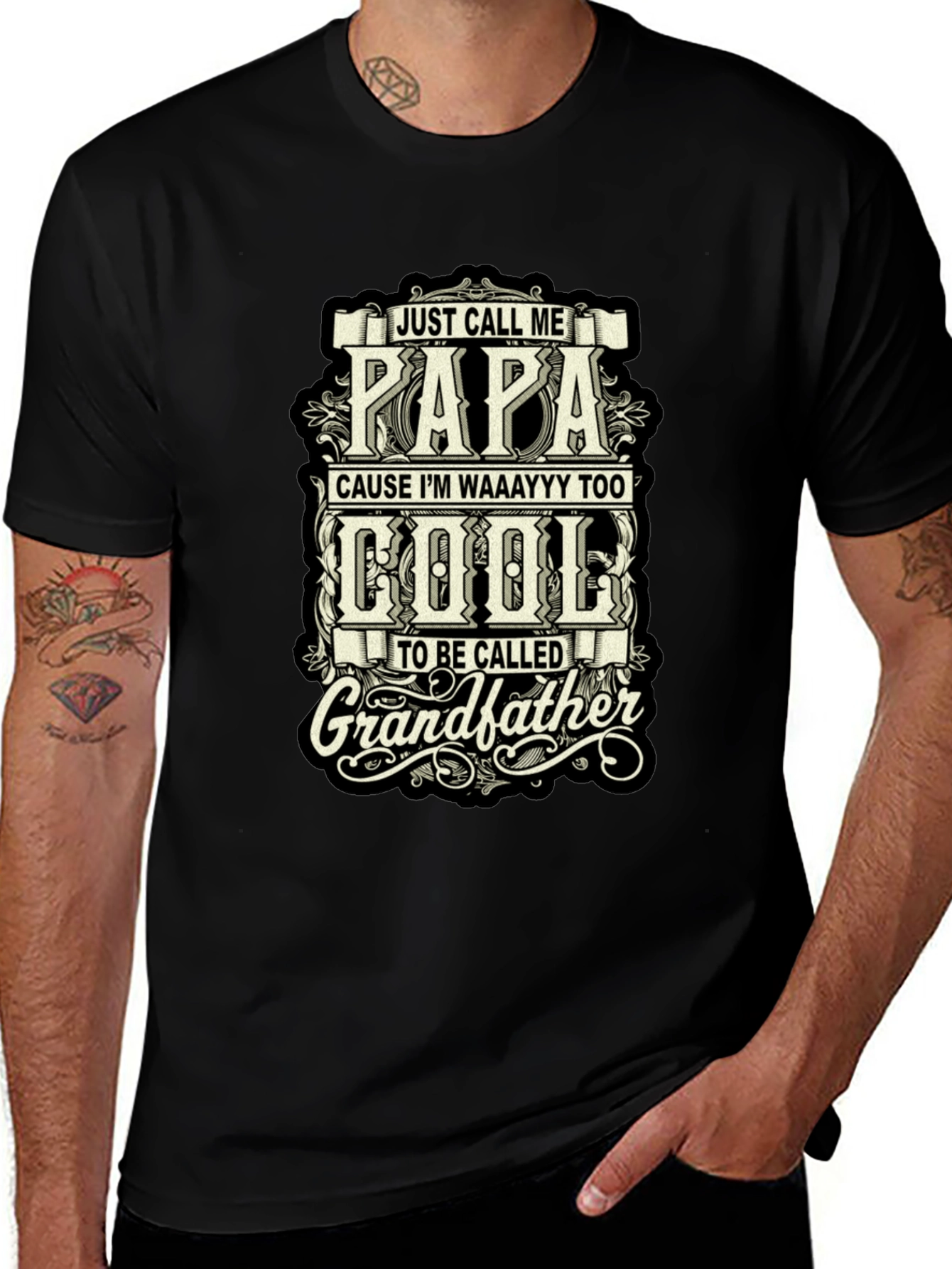Cool Papa Graphic Tee - Grandfather Humor