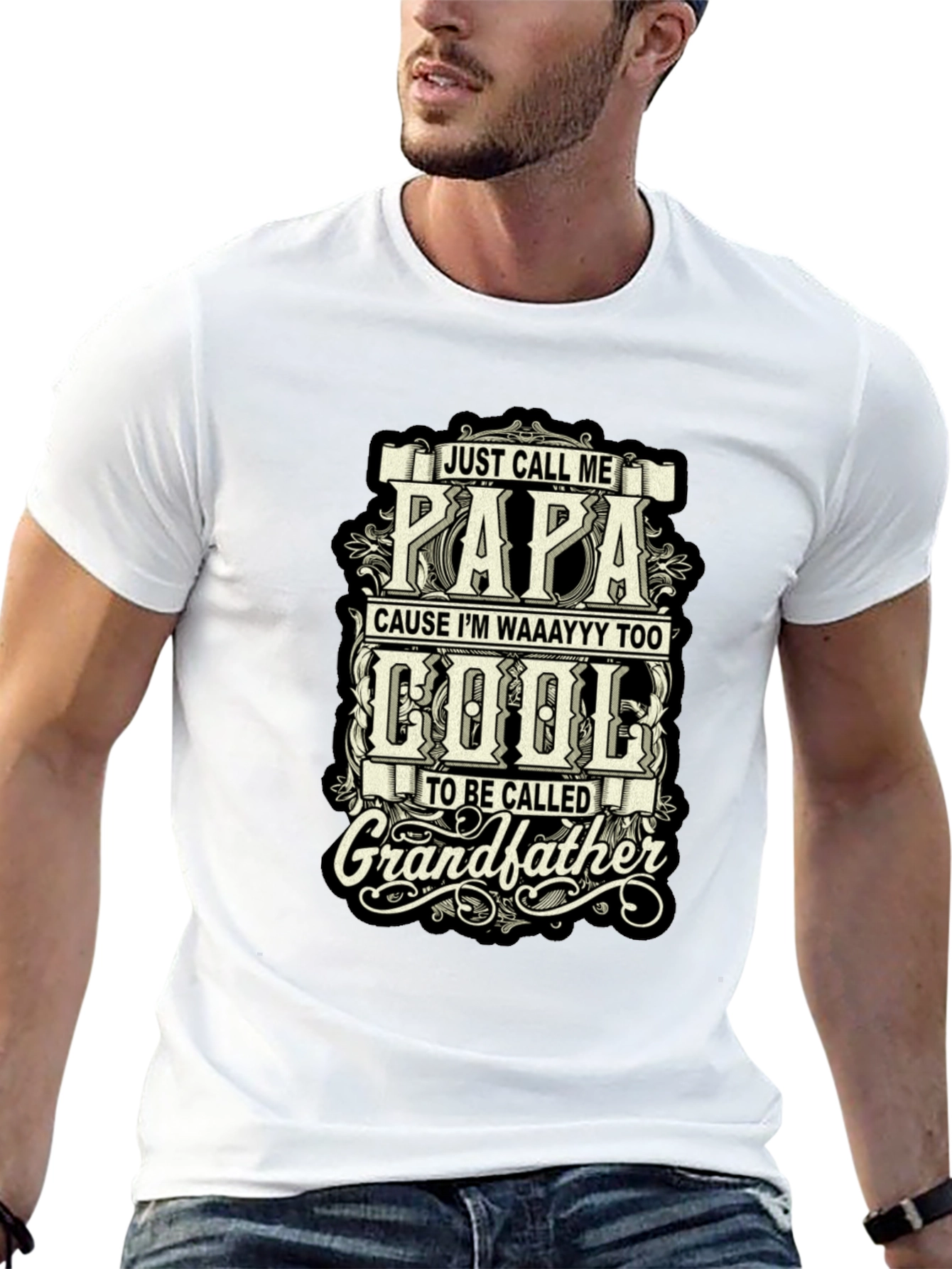 Cool Papa Graphic Tee - Grandfather Humor