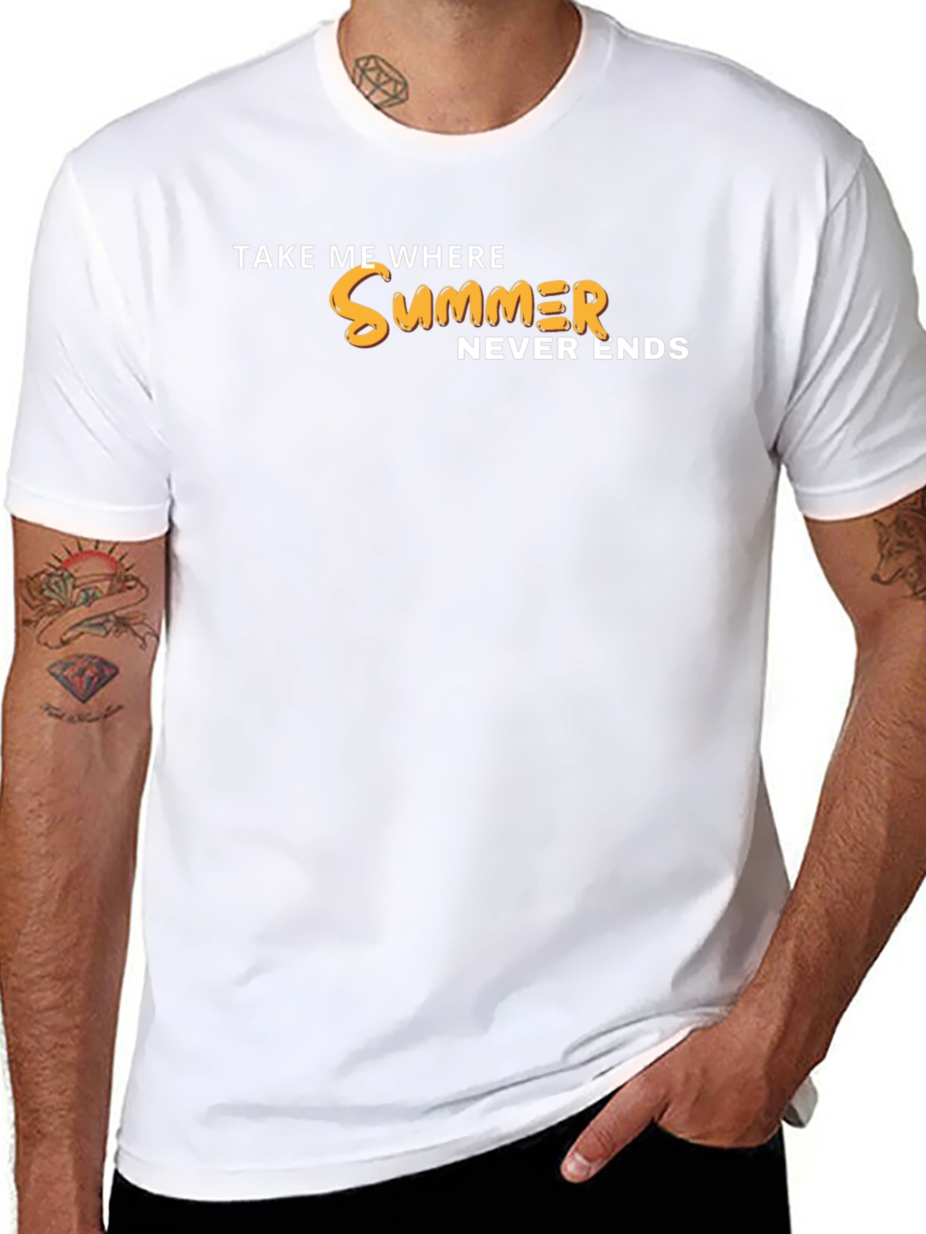 Summer Never Ends Graphic Tee - Black Casual Shirt