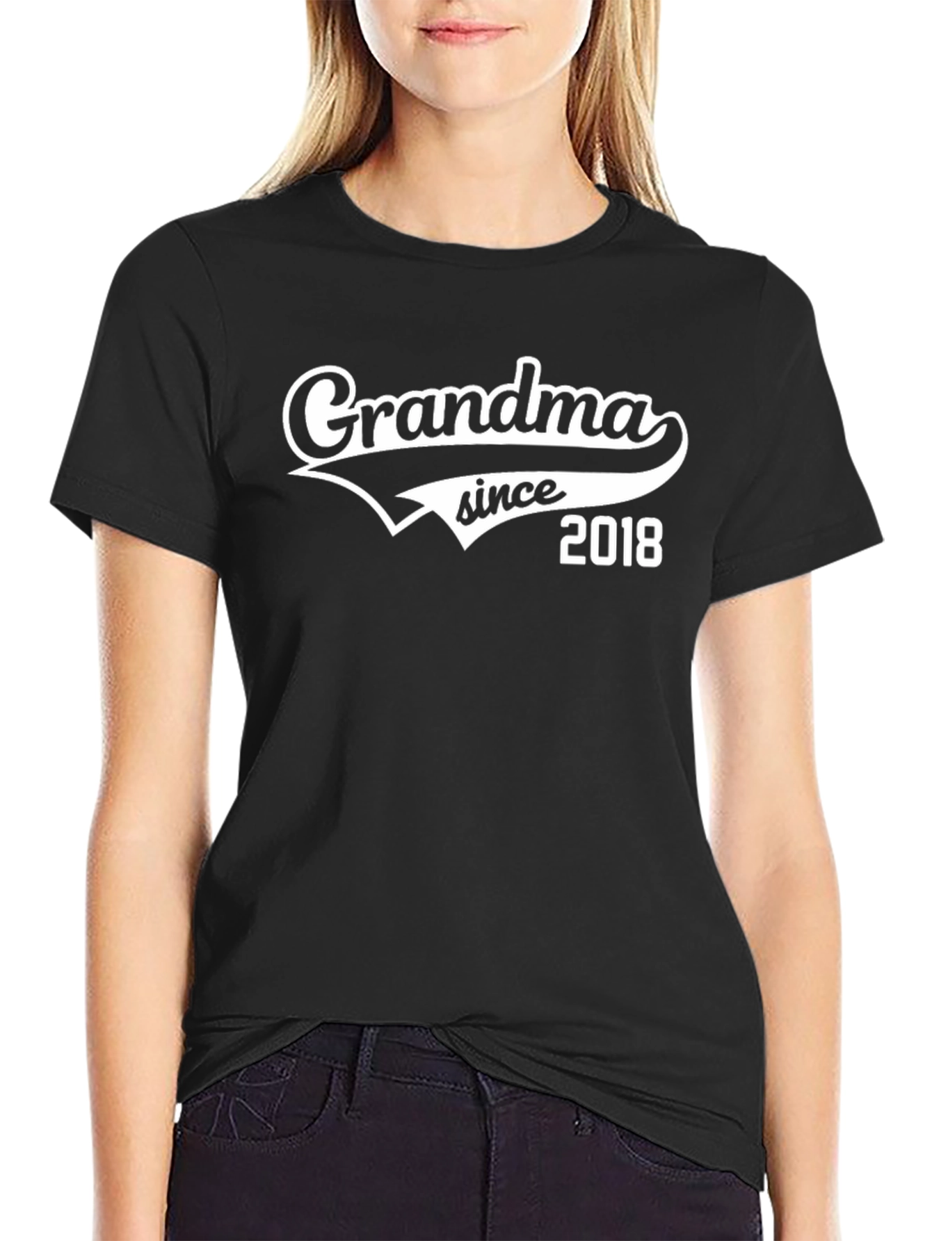 Grandma Since 2018 Black T-Shirt