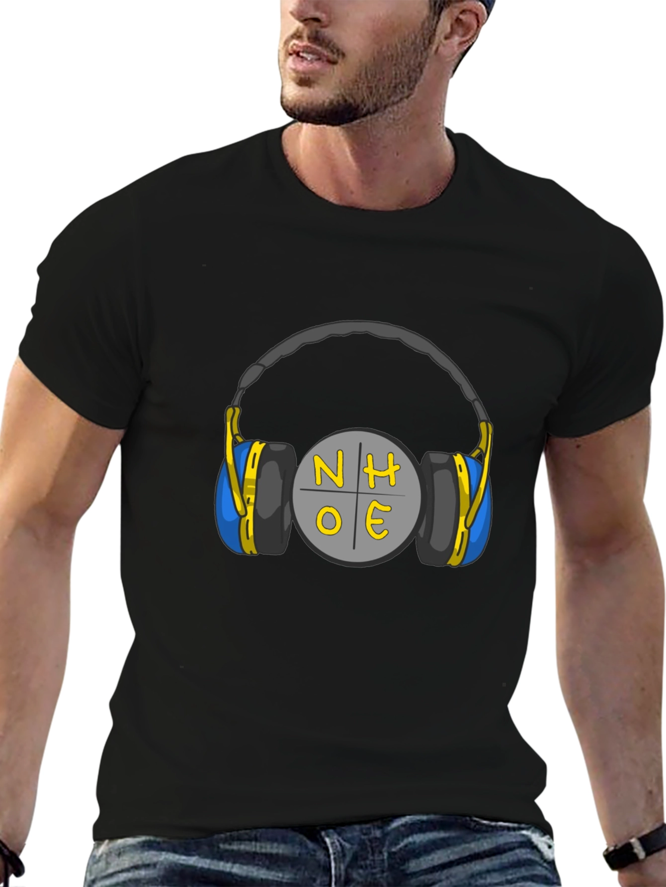 NH OE Headphones Graphic Tee - Black