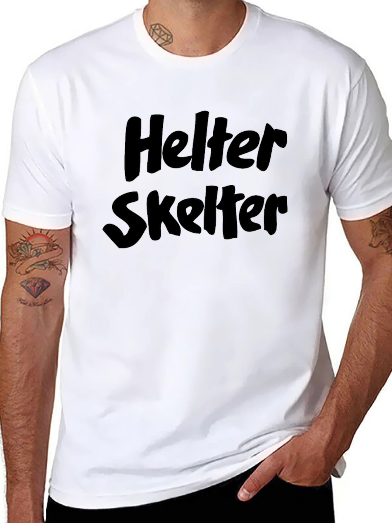 Helter Skelter Black Graphic Tee - Classic Rock Style