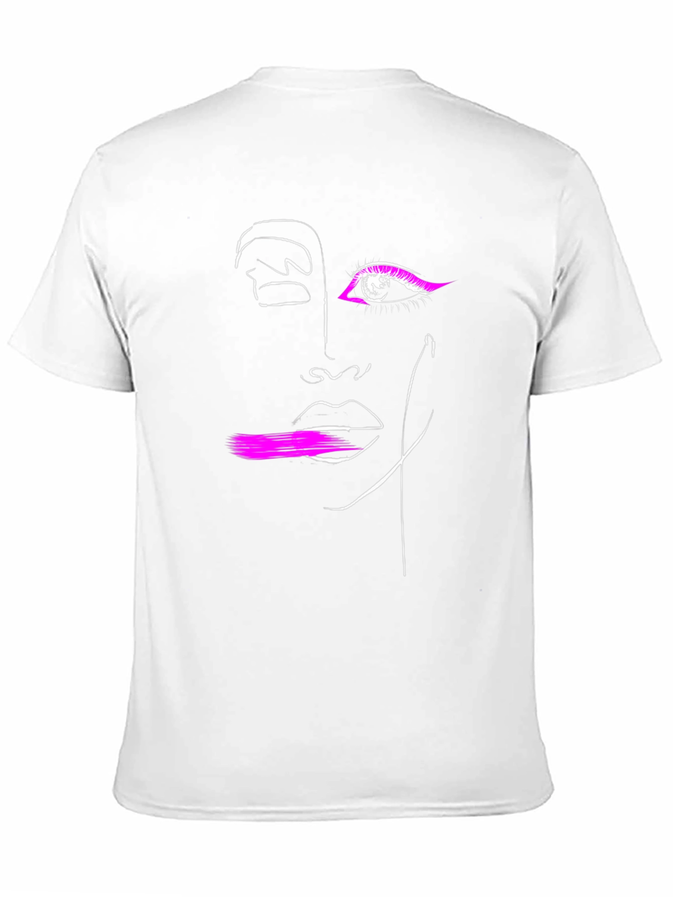 Abstract Face Graphic Tee - Black Cotton T-Shirt